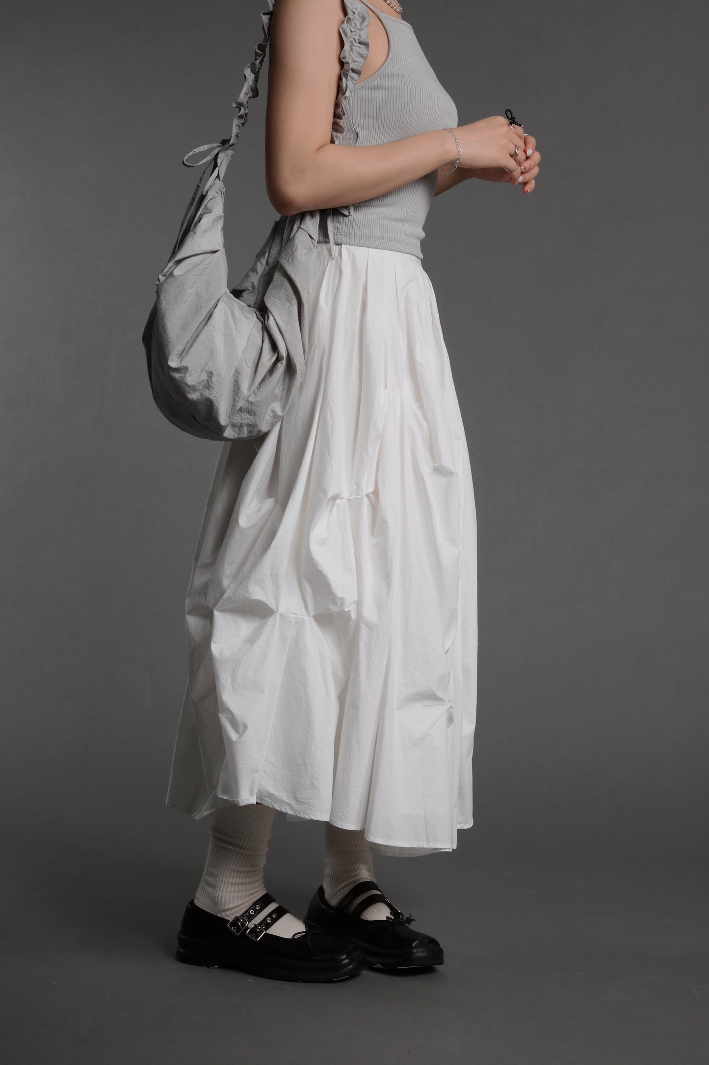 Doll Gathered Skirt (White)