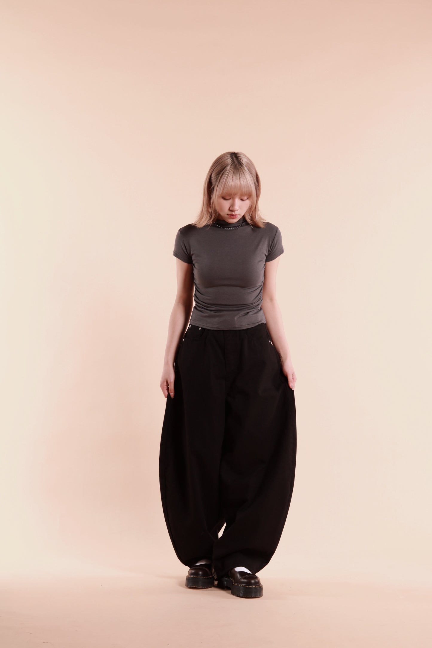 Gathered Tee (Charcoal)