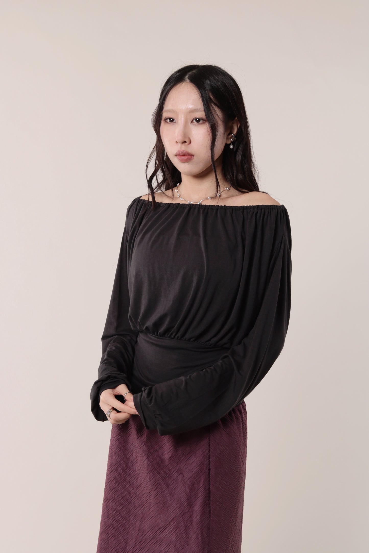 Luna Gathered Top (Black)