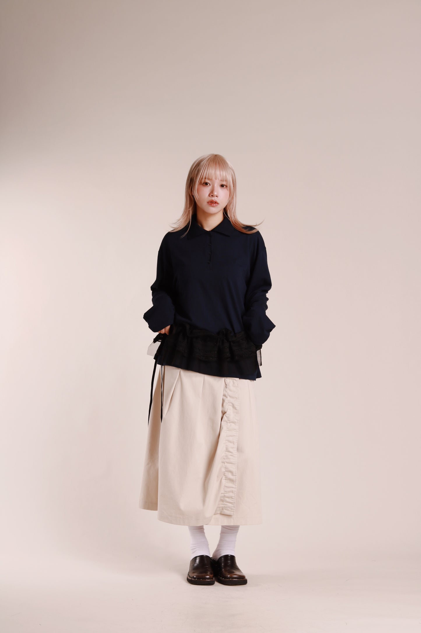 Doll Buckle Skirt (Beige)