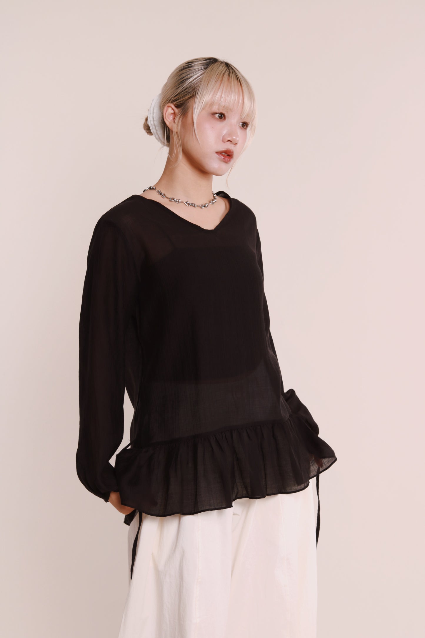 Doll Ruffle Blouse (Black)