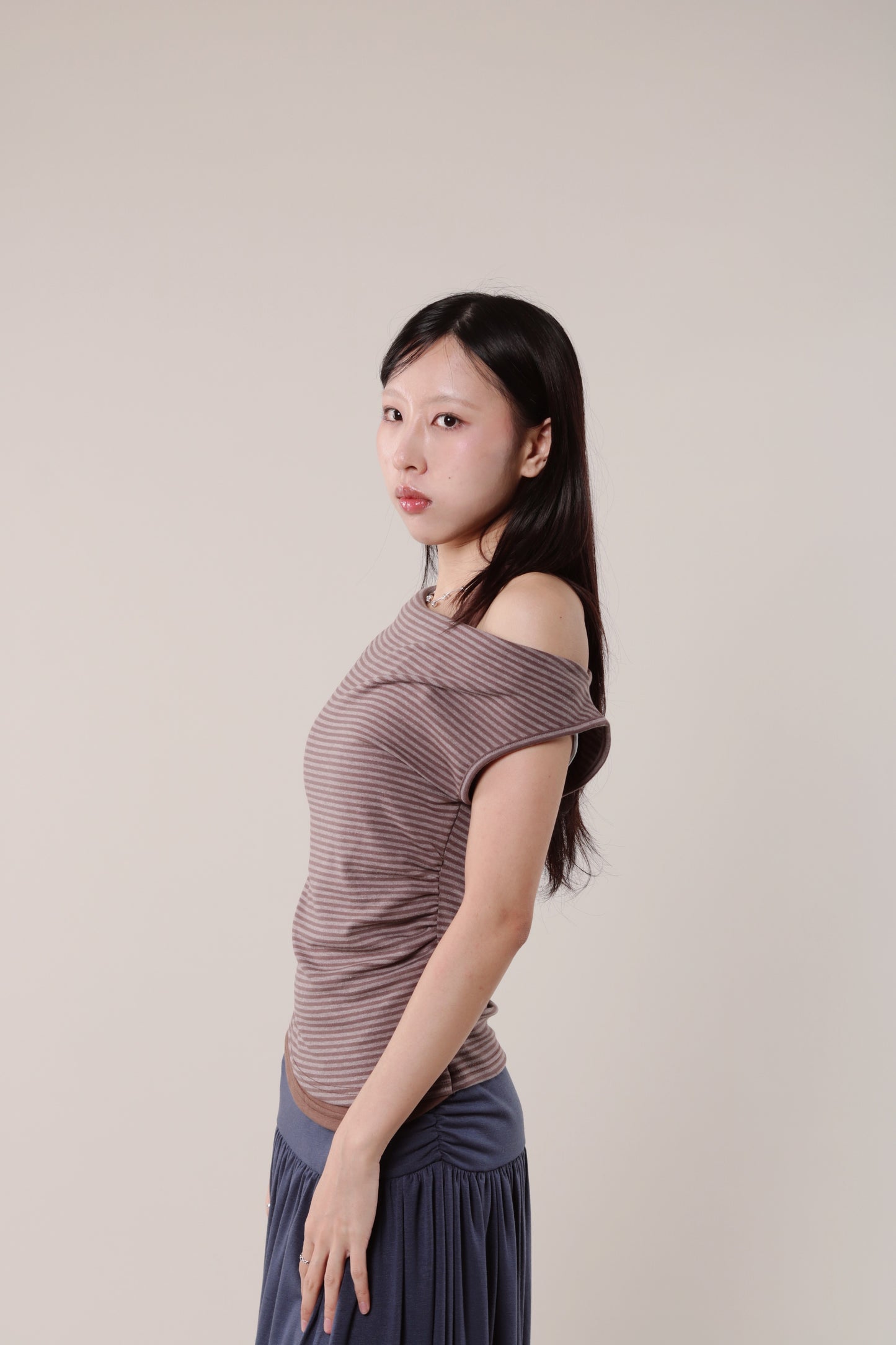 Lazy Striped Top (Brown)