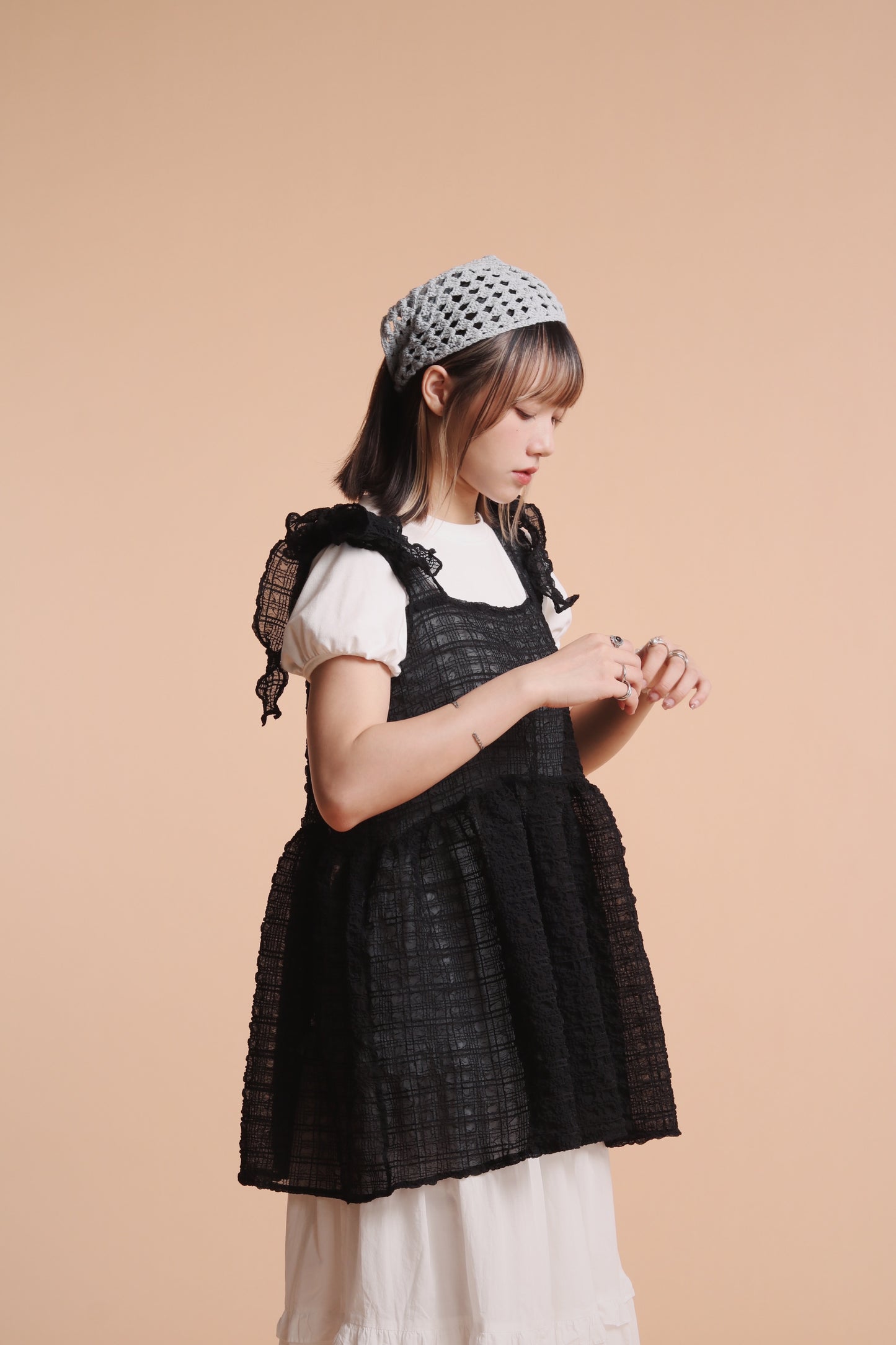 Doll Bubble Mini Dress (Black)