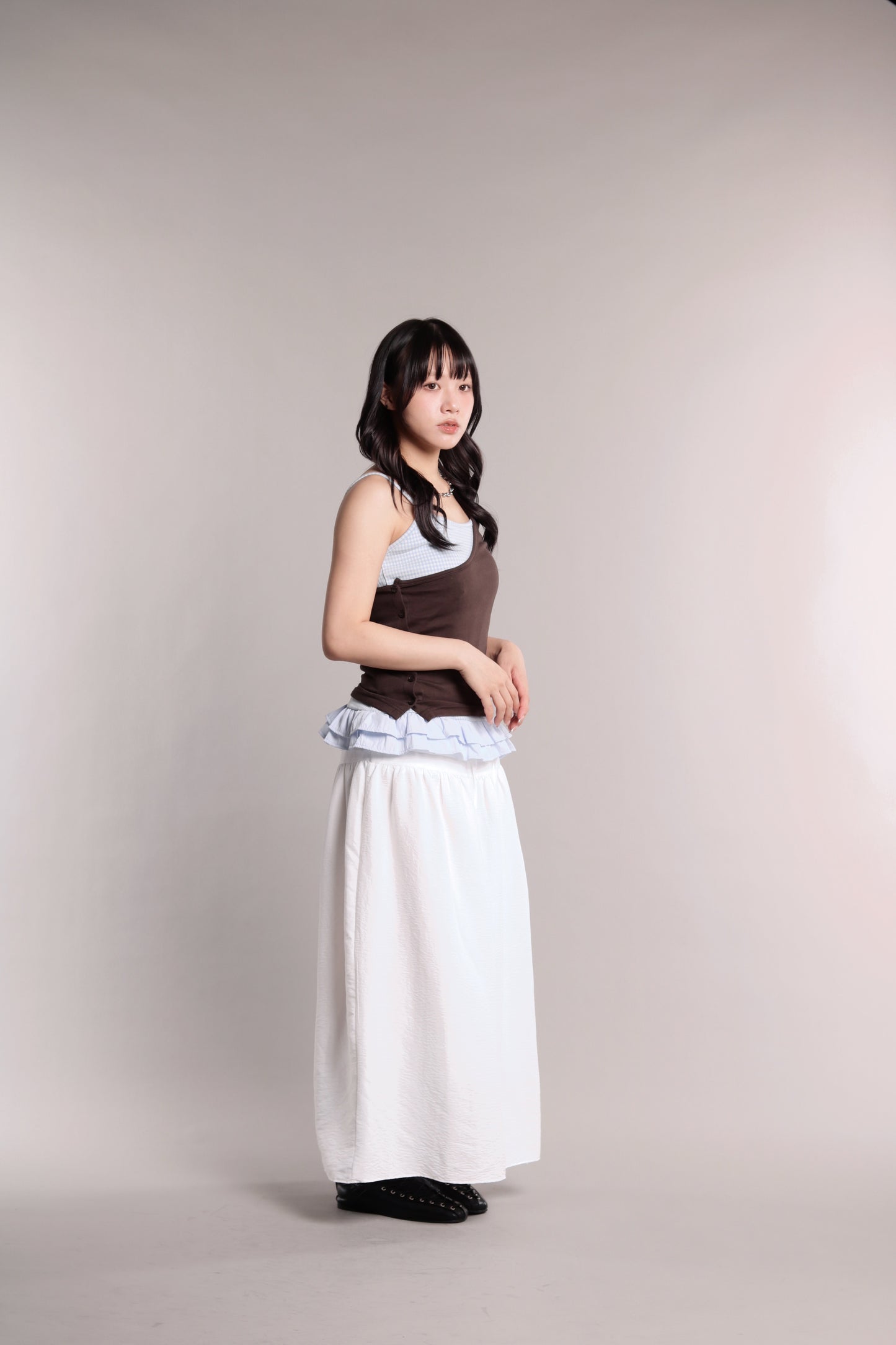 Checkered Ruffle Cami (Blue)