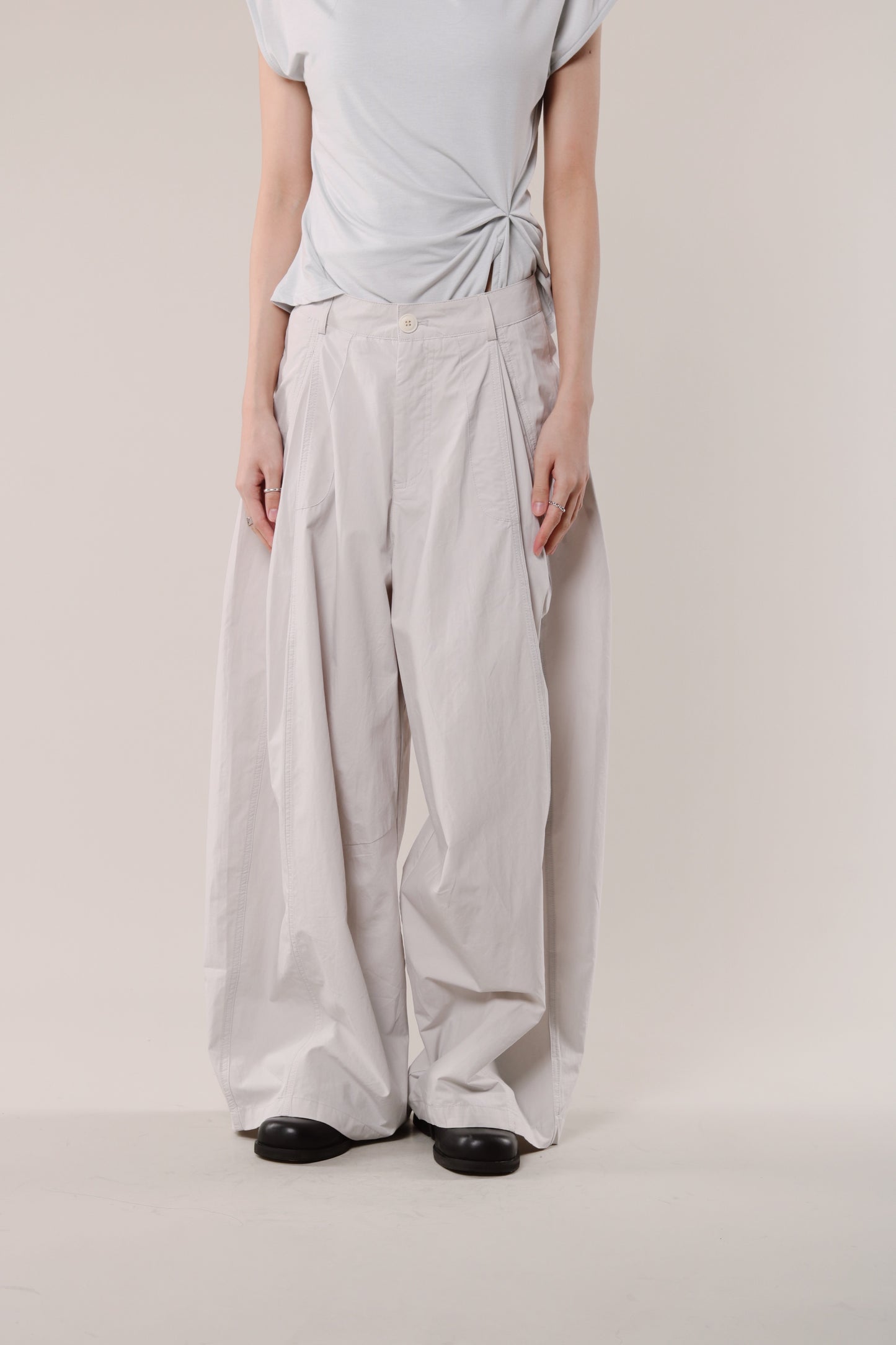 Wide Leg Pants (Light Grey)