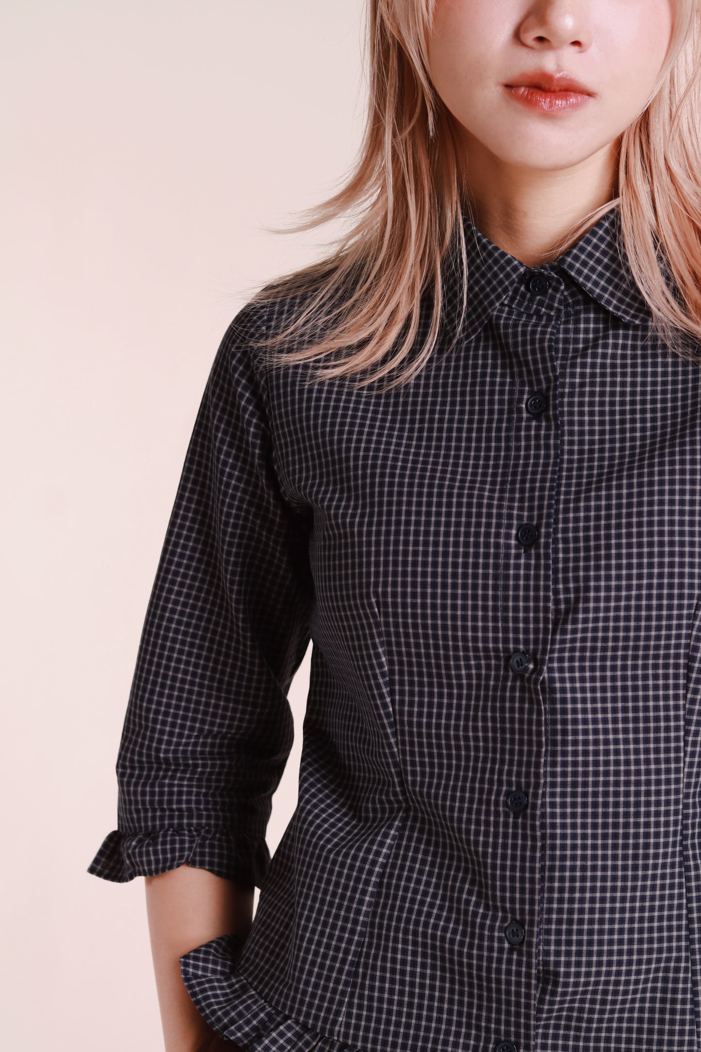 Autumn Ruffle Shirt (Navy)