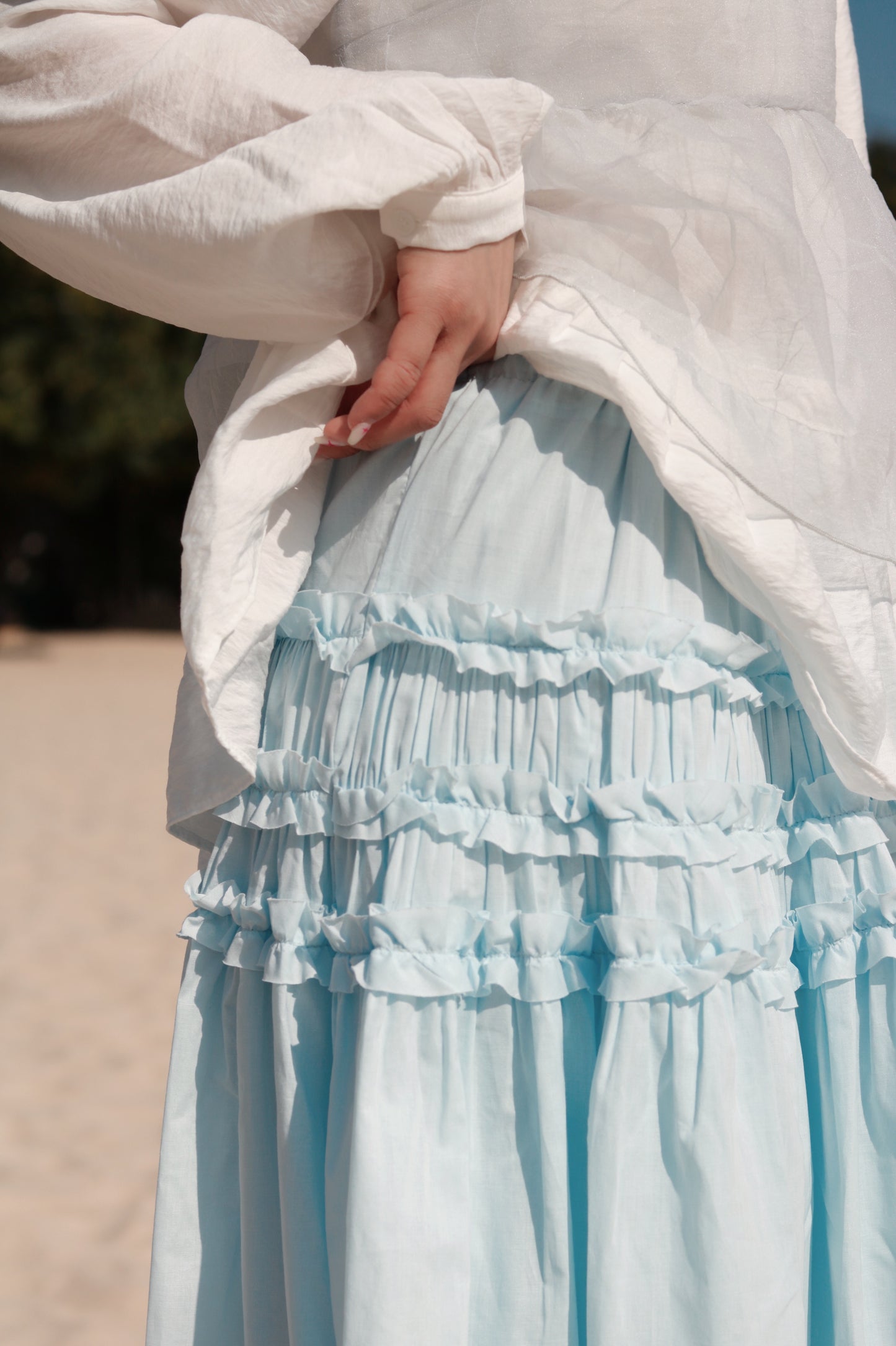 Doll Double Ruffle Skirt (Blue)