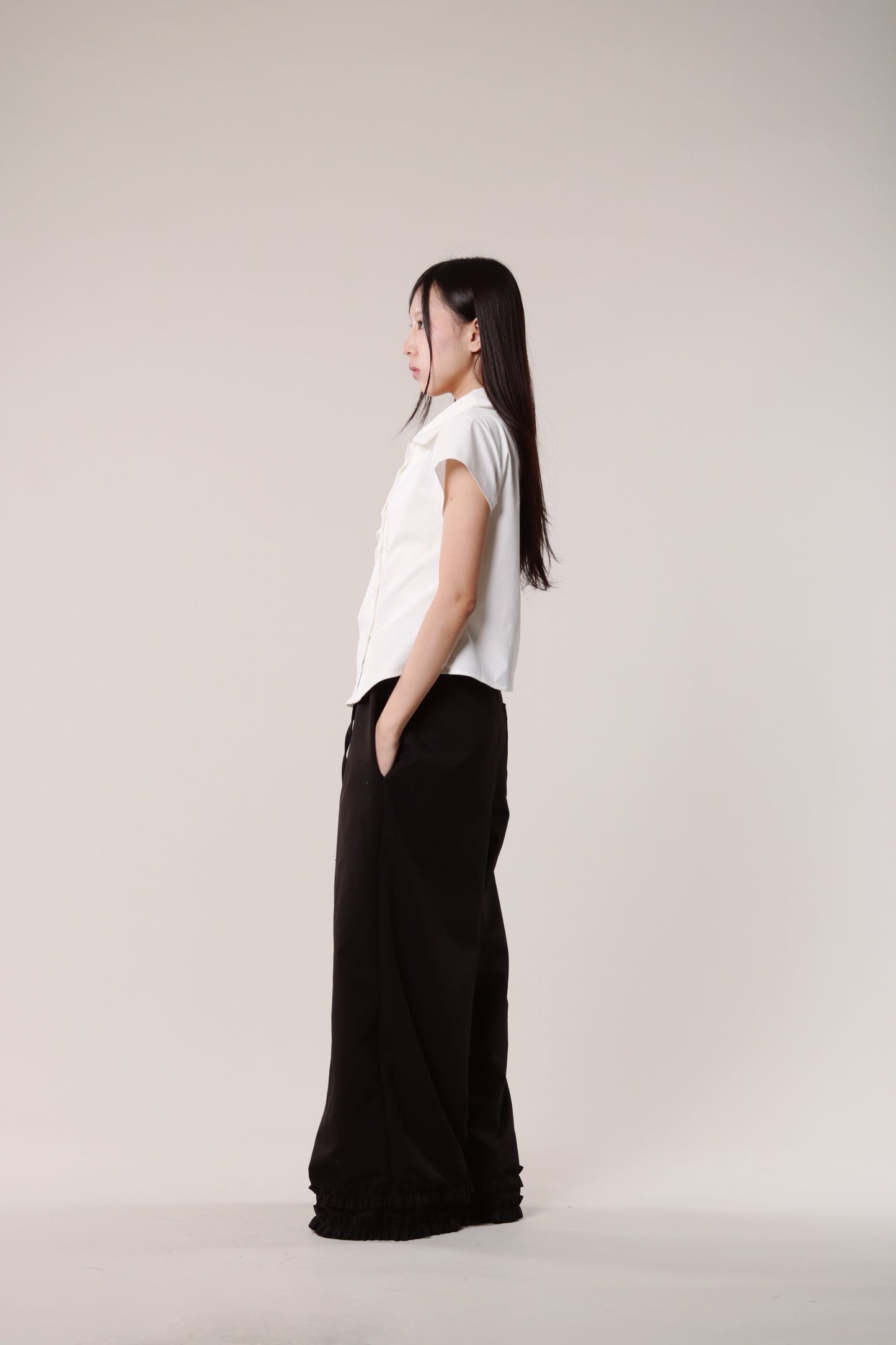 Double Ruffle Pants (Black)