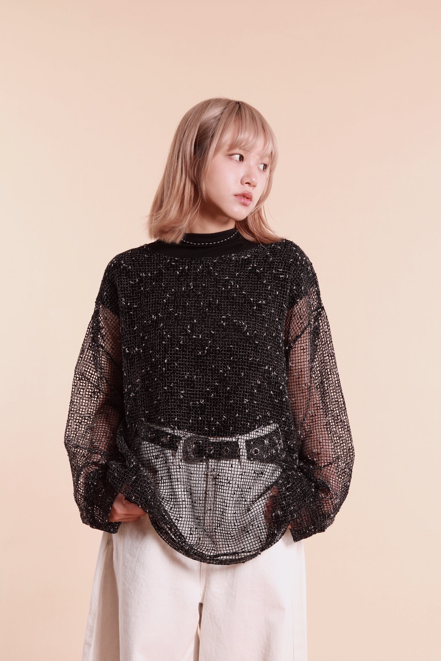 Oversized Net Top (Black)