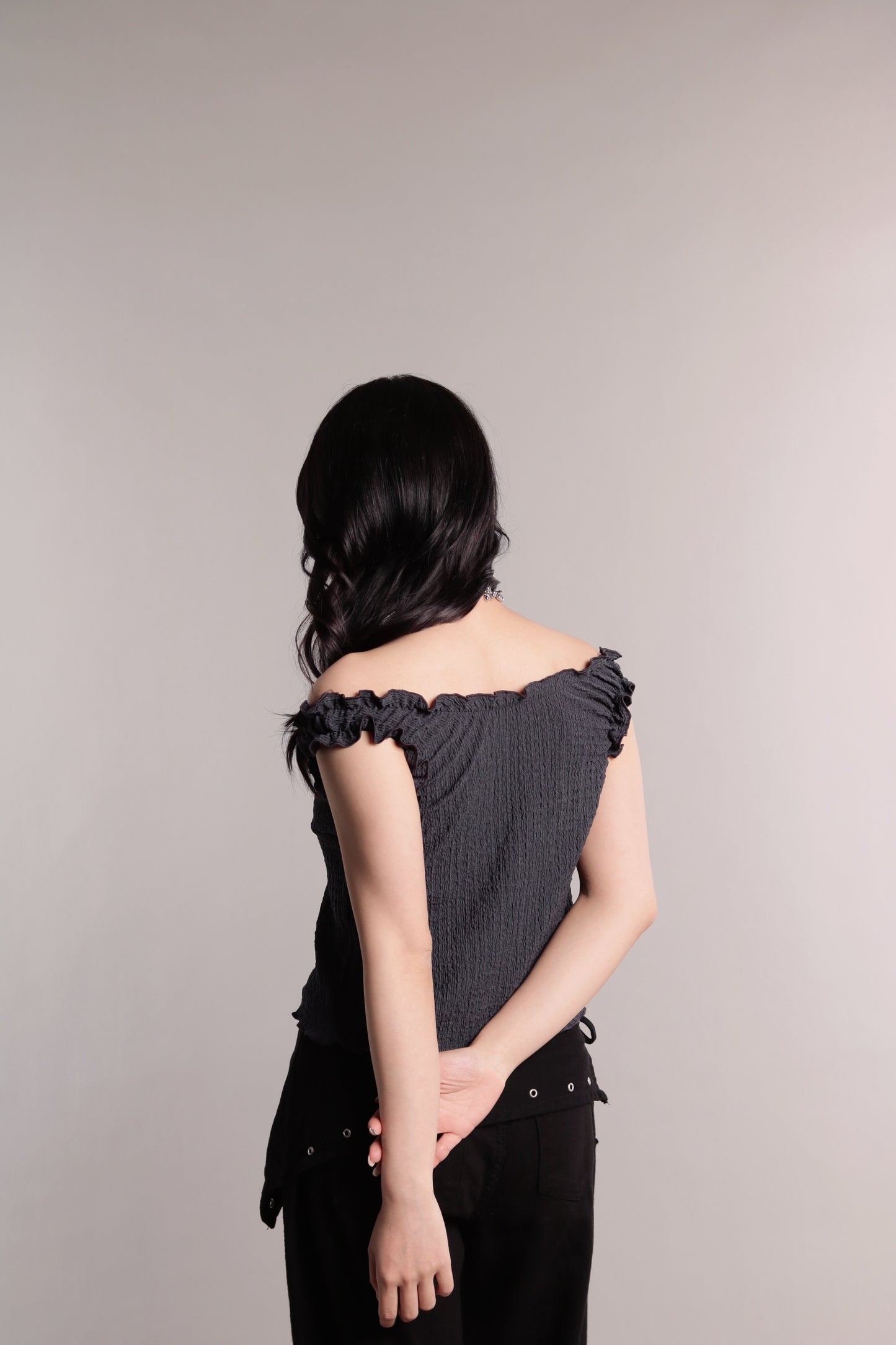 Gathered Top (Charcoal)