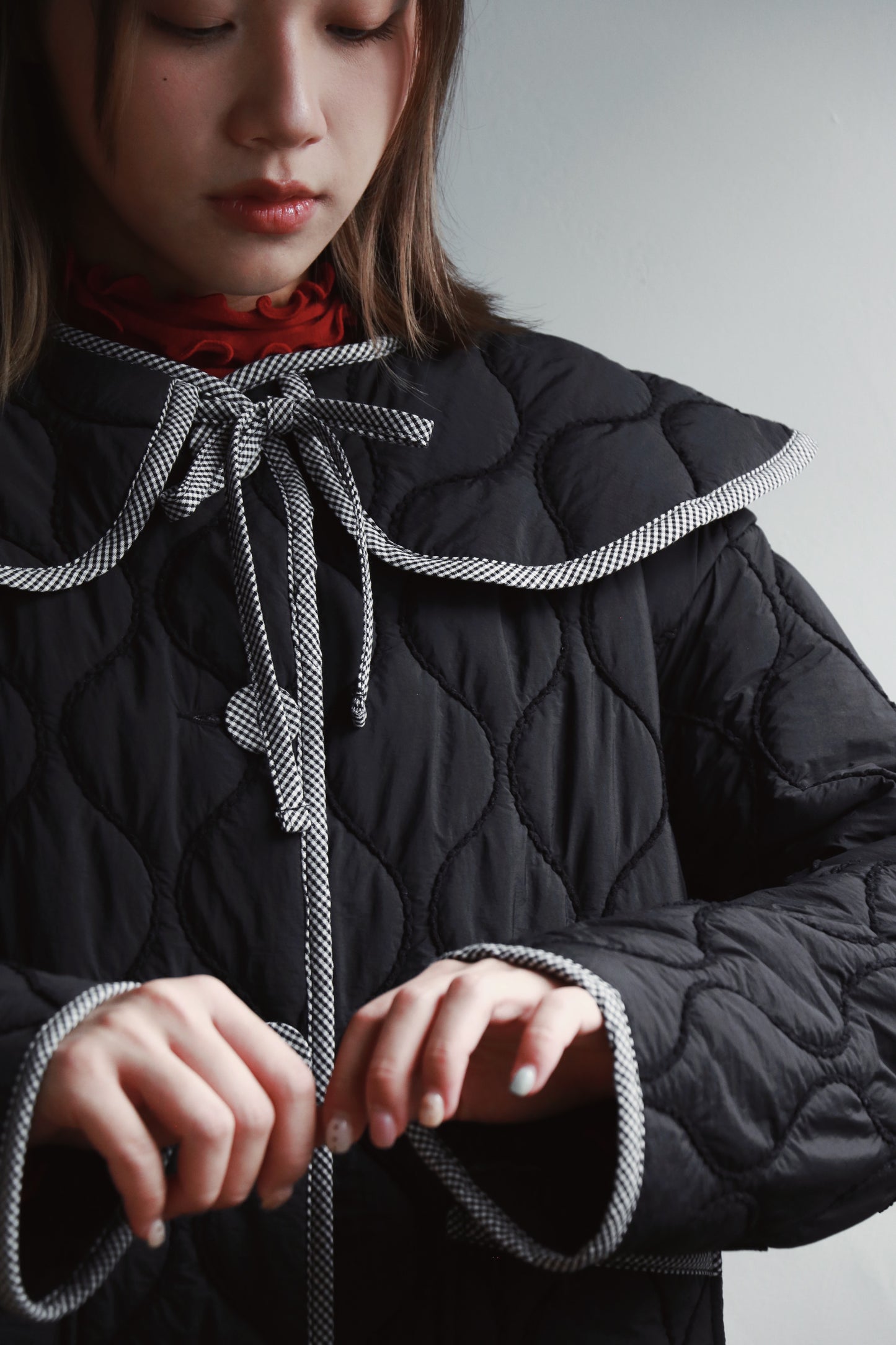 Collar Padded Jacket (Black)