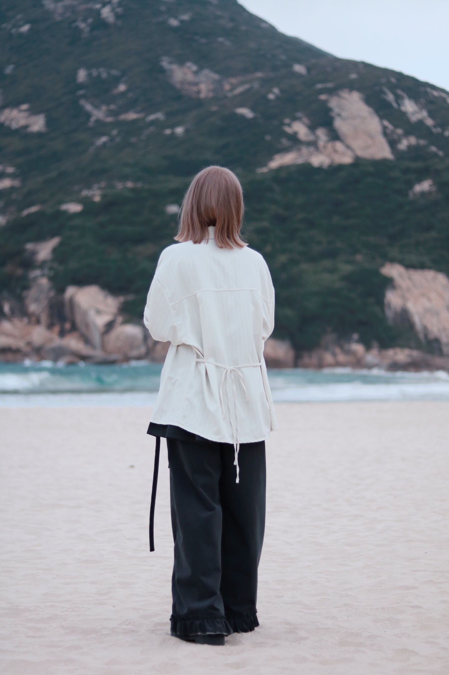 Relaxed Belt Shirt (Ivory)