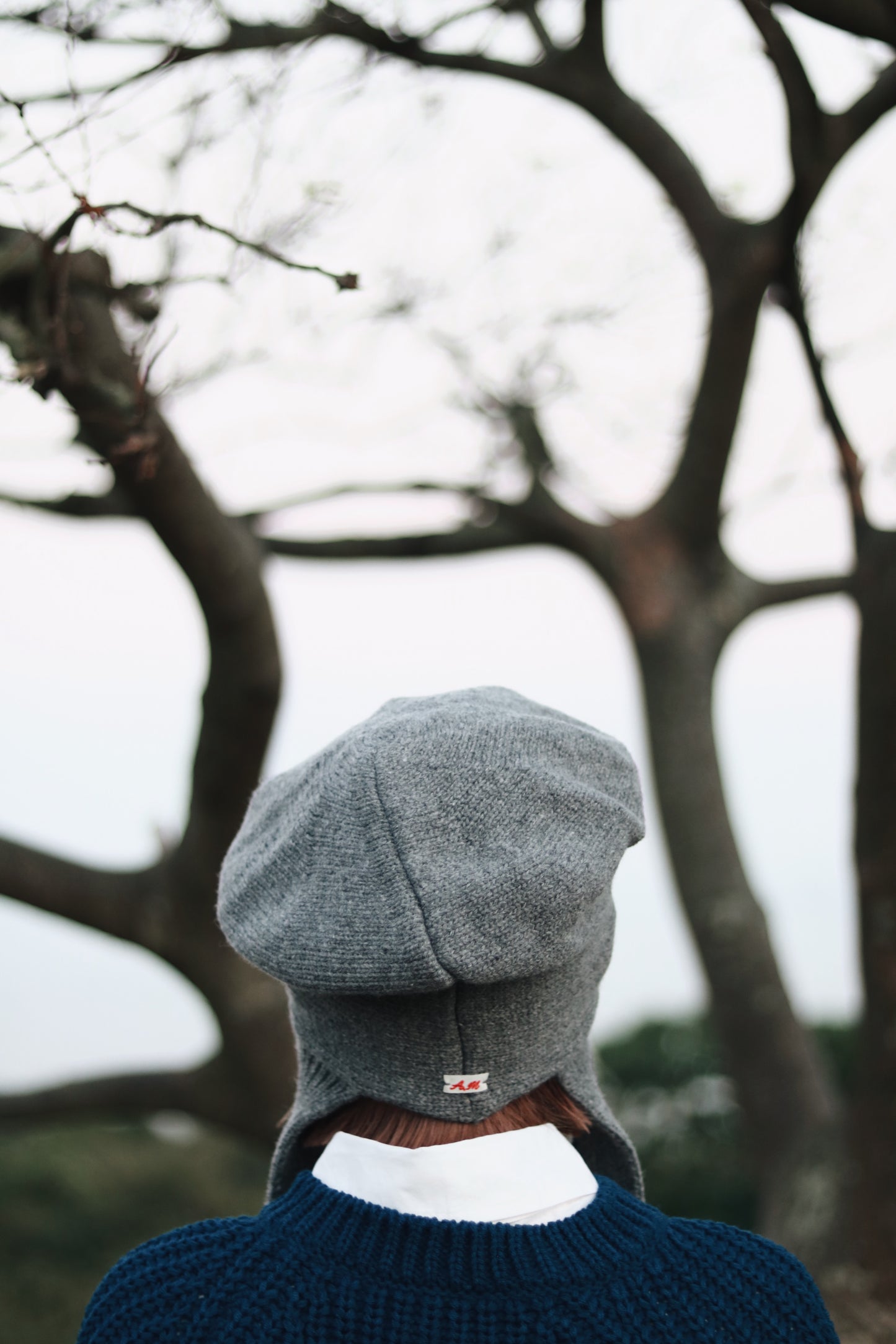 Doll Beret (Black/Grey/Red)