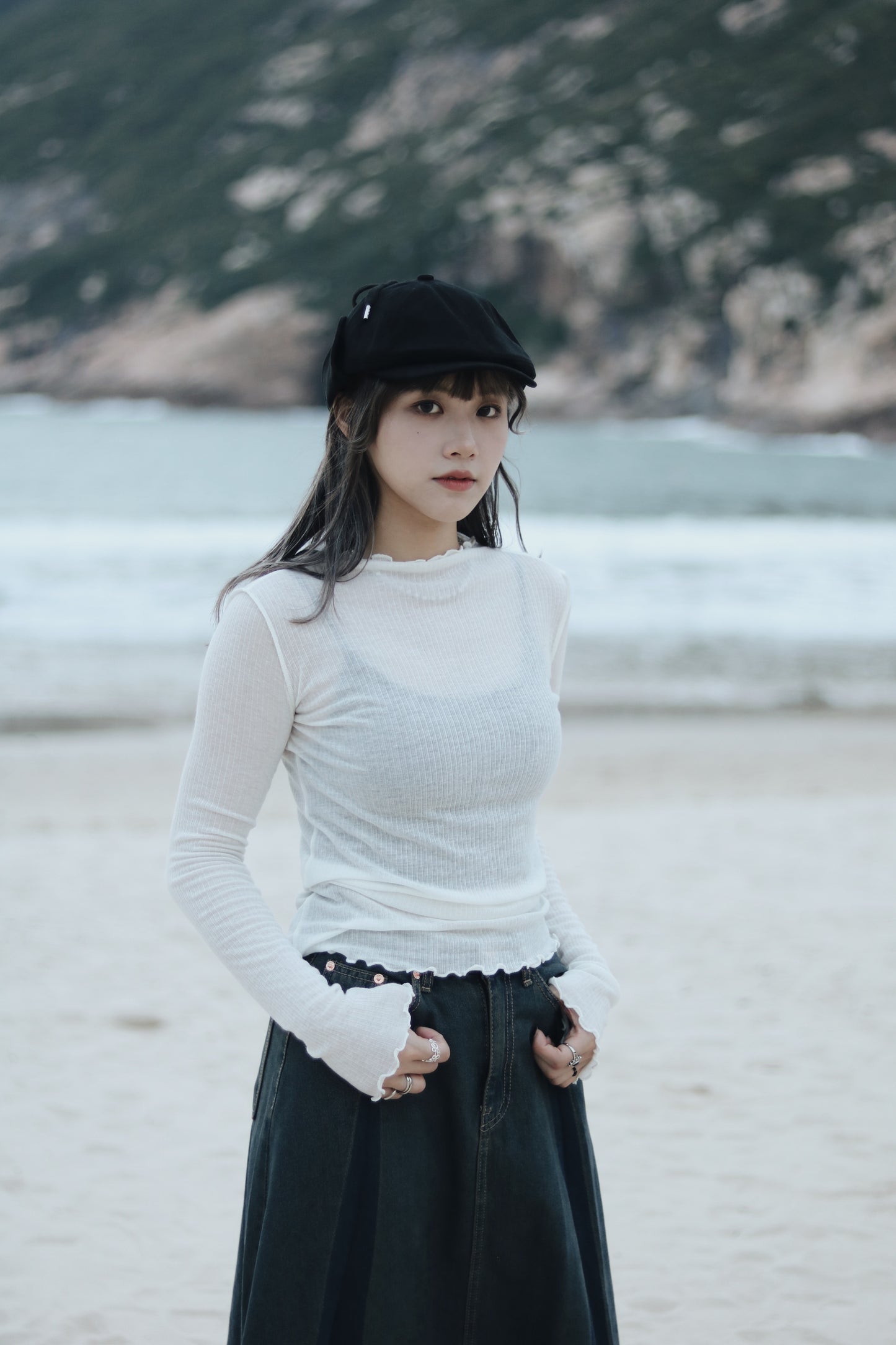 Snoopy Hat (Beige/Black/White)