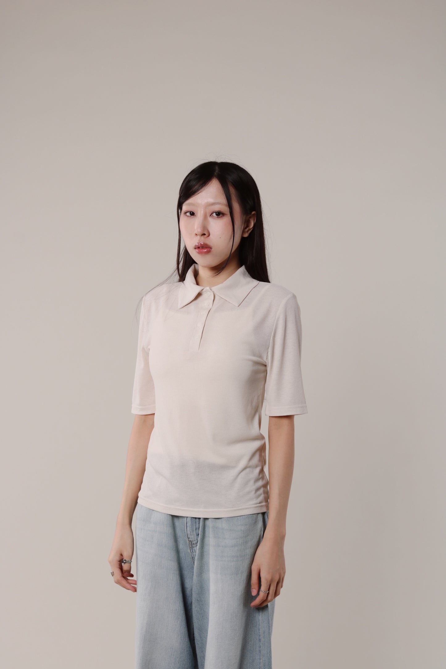 Summer Polo Tee (Beige)