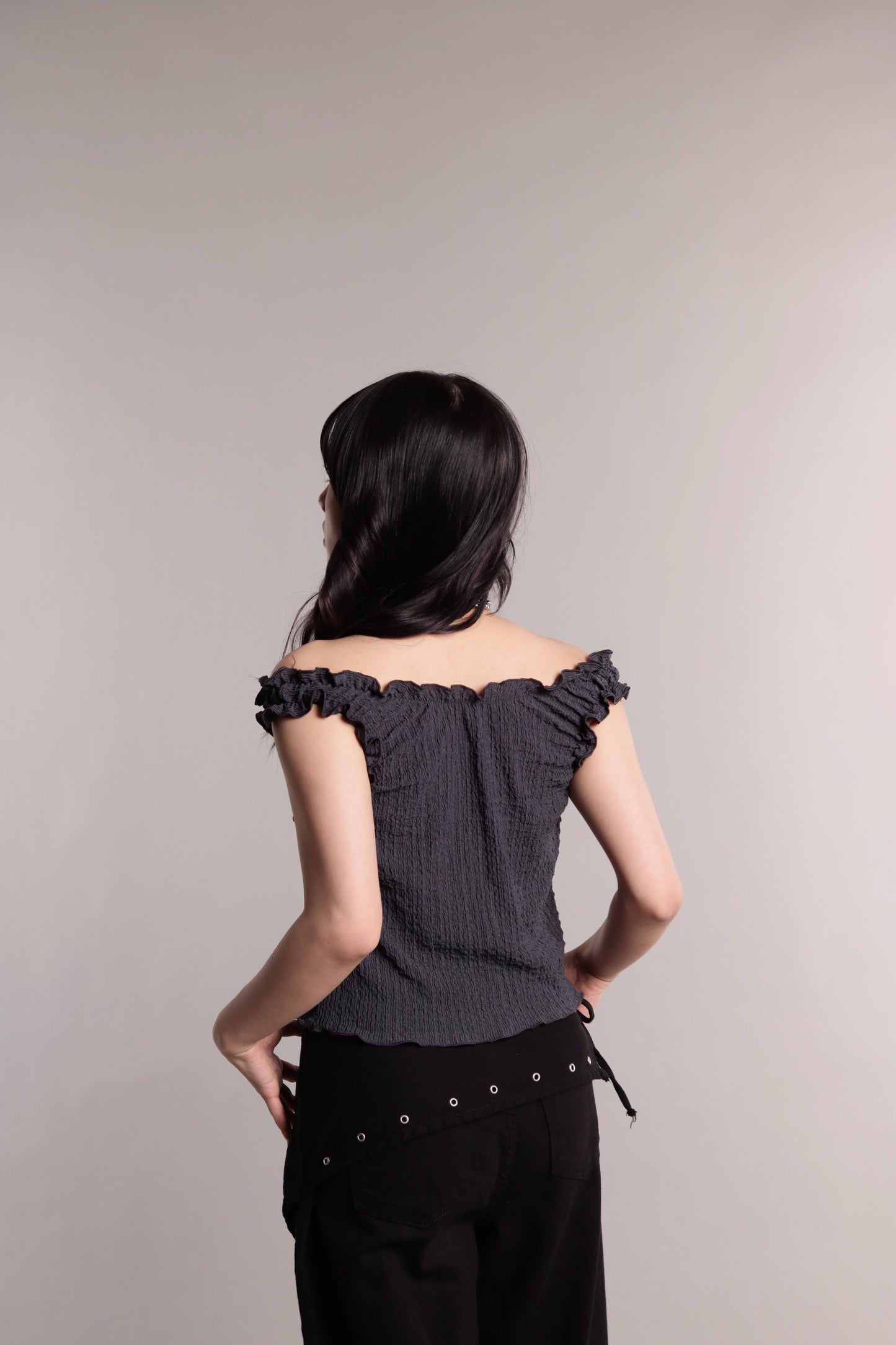 Gathered Top (Charcoal)
