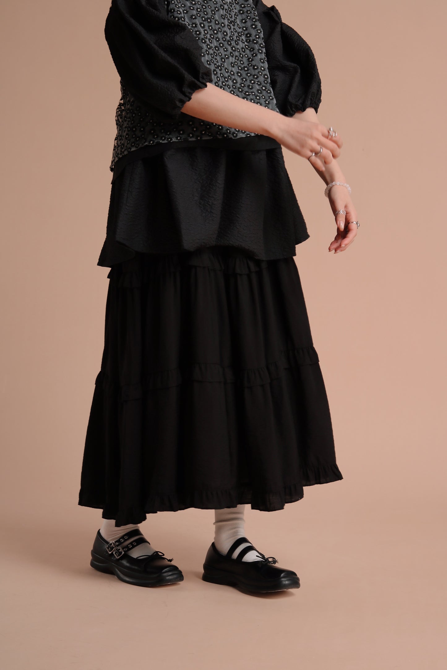 Alva Ruffle Dress (Black)