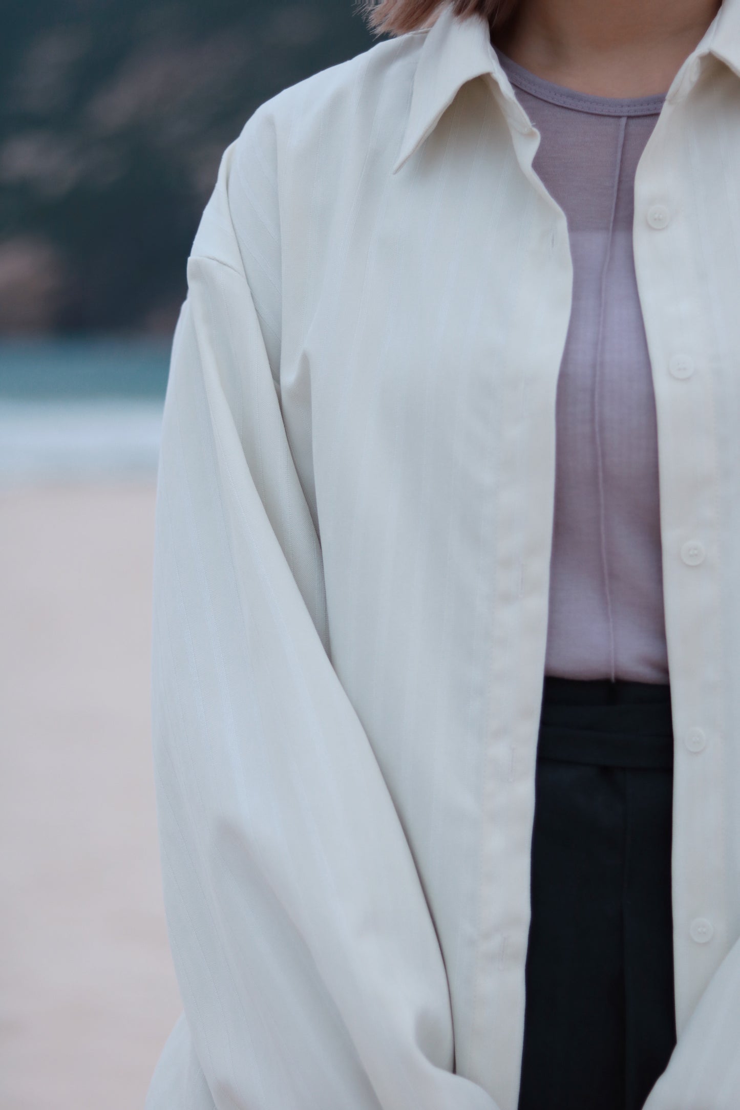 Relaxed Belt Shirt (Ivory)