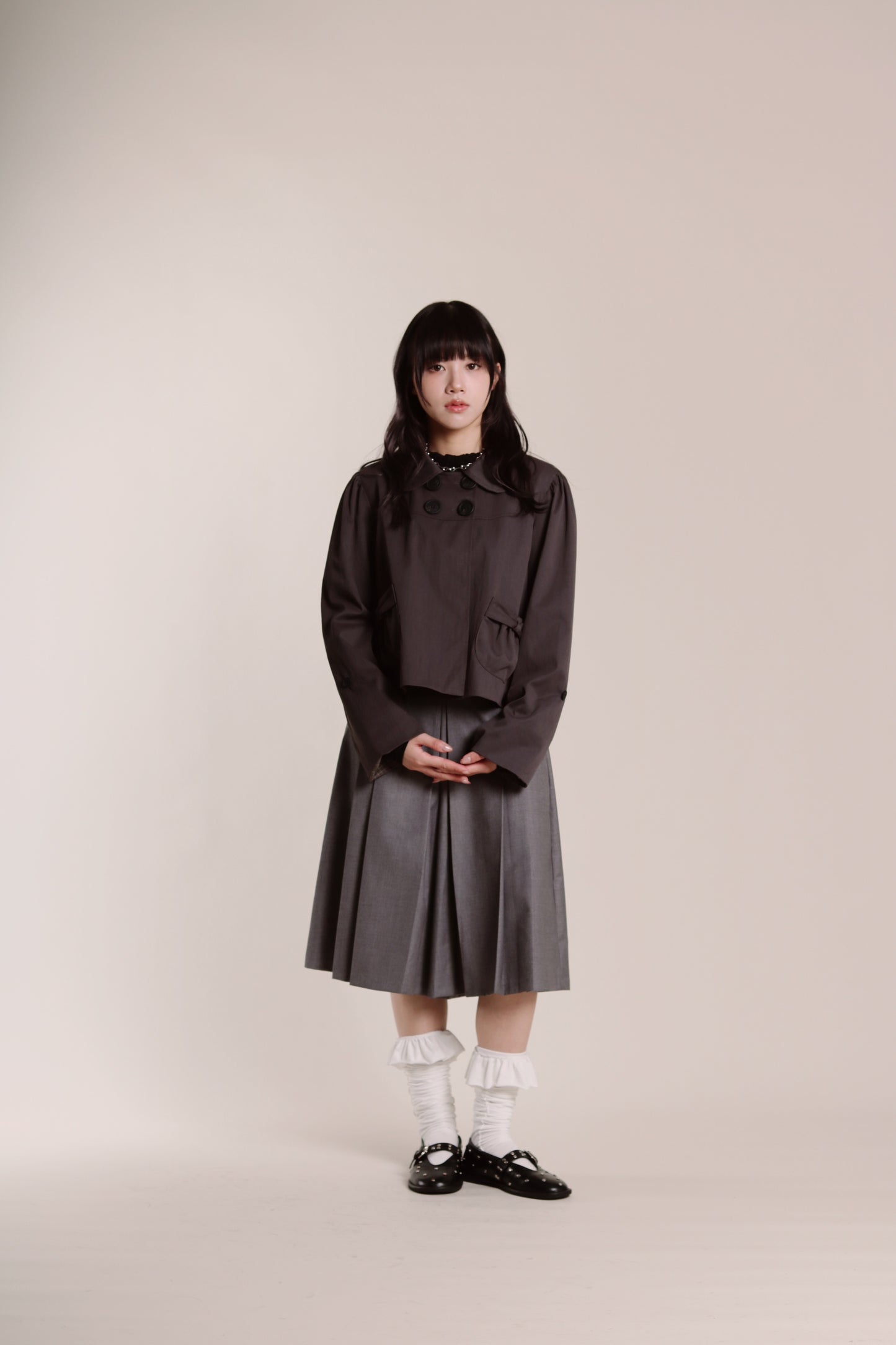 Doll Ribbon Jacket (Charcoal)