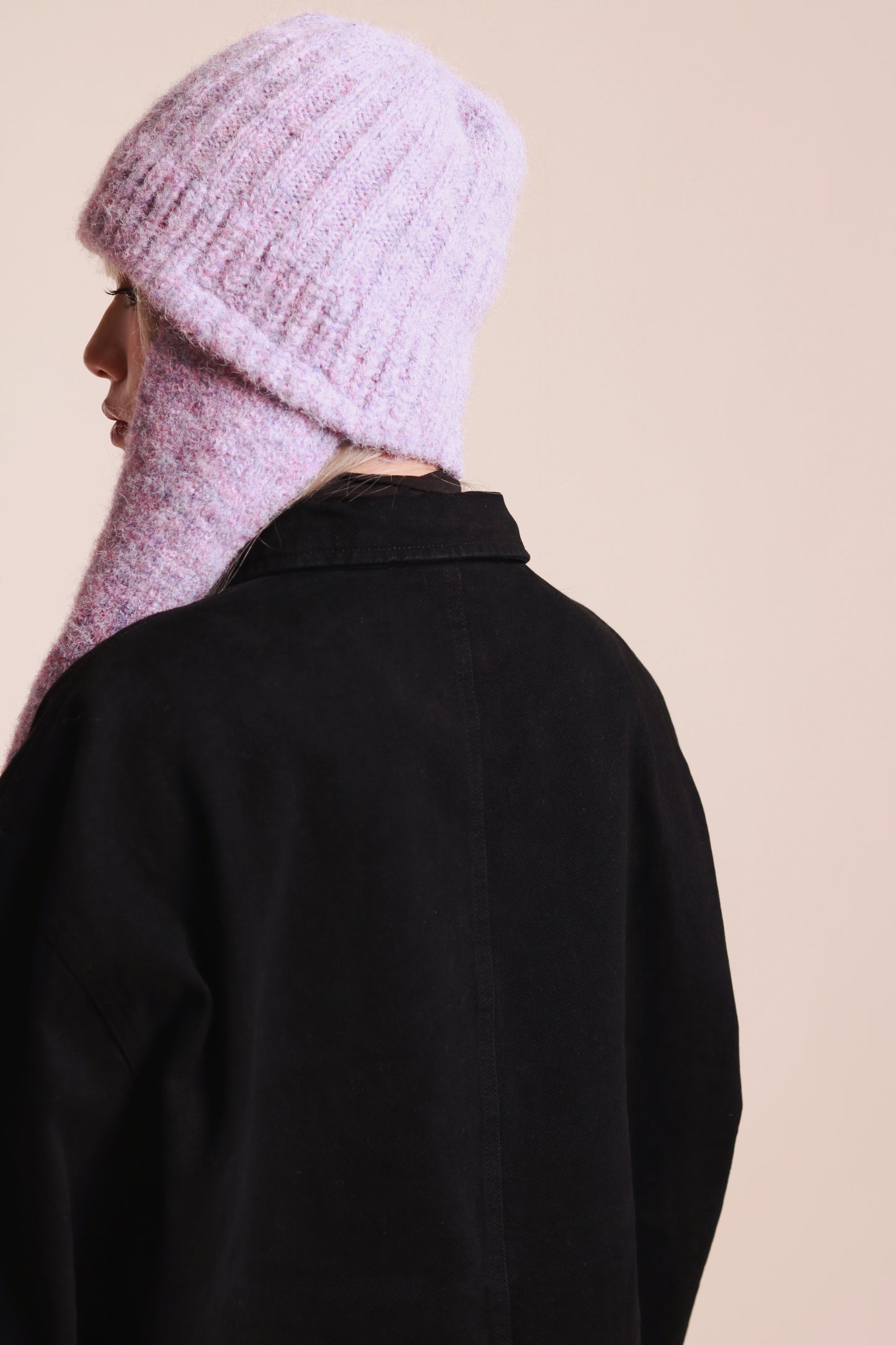 Doll Knit Scarf Flight Cap (Purple)