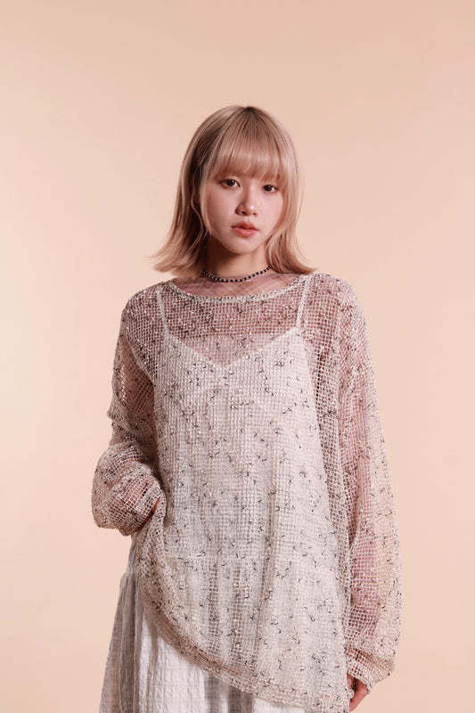 Oversized Net Top (Ivory)