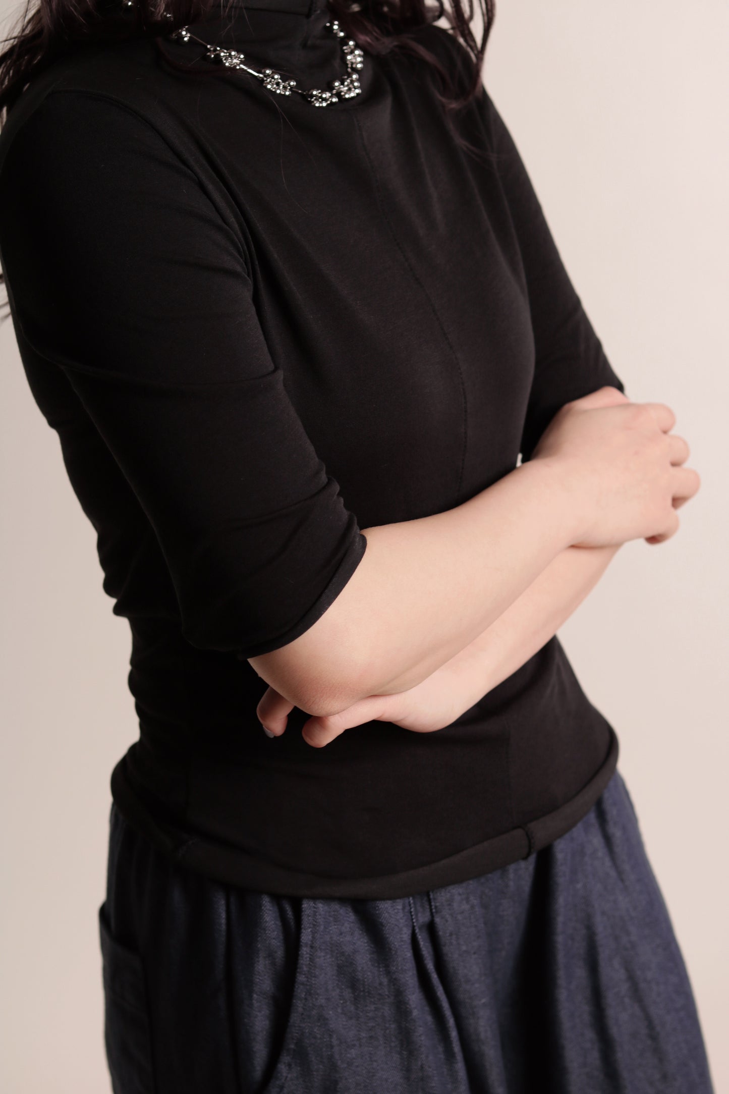 Pure Mock Neck Top (Black)