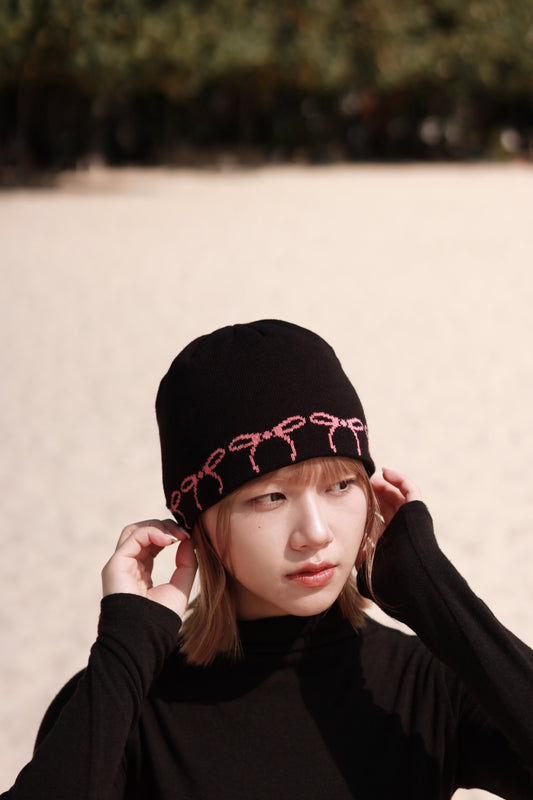 Little Ribbon Beanie (Black)