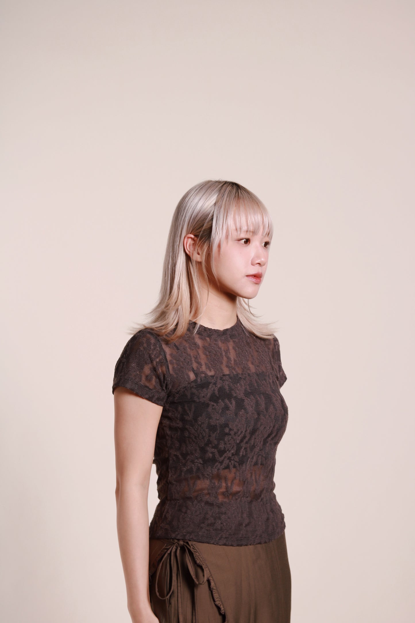 Mesh Flower Top (Charcoal)