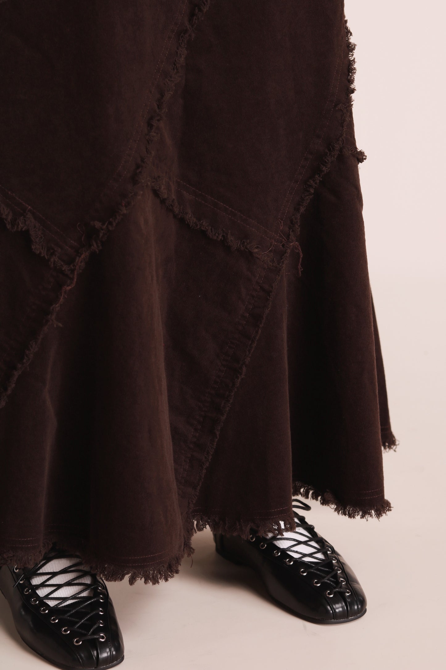 Frayed Mermaid Skirt (Brown)