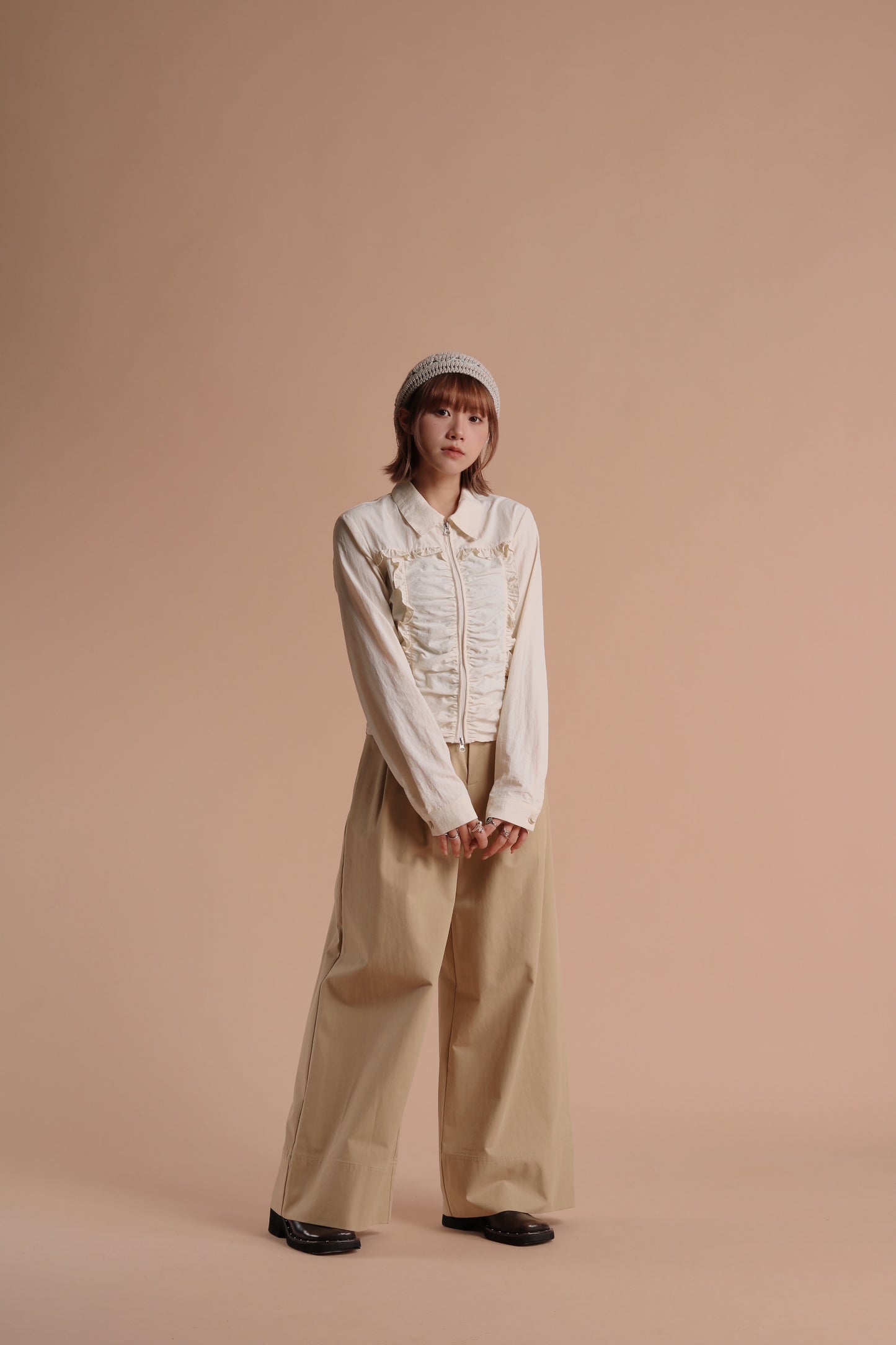 Gathered Ruffle Jacket (Ivory)