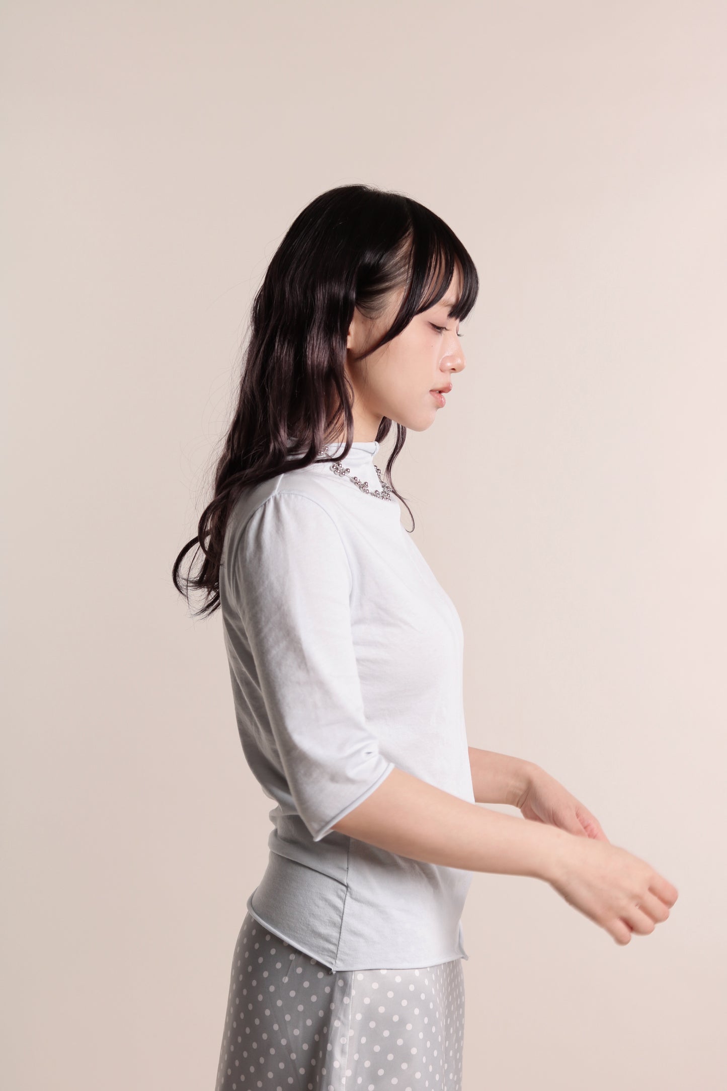 Pure Mock Neck Top (Baby Blue)