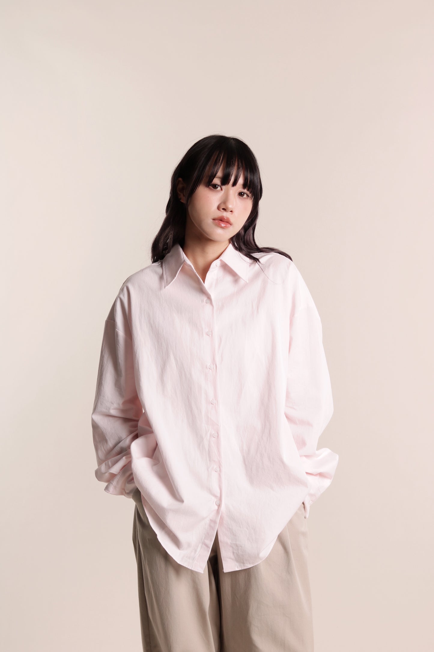Oversized Boyfriend Shirt (Pink)