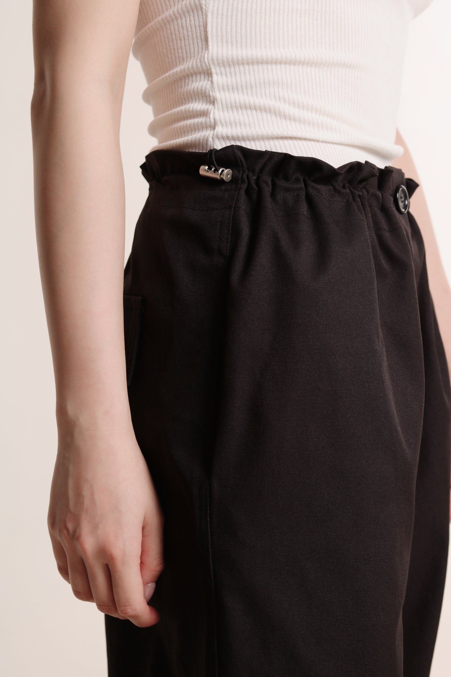 Delia Gathered Pants (Black)