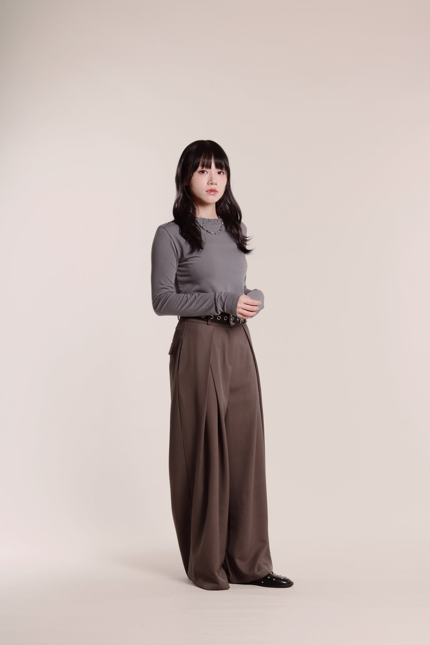Spring Pleat Pants (Brown)