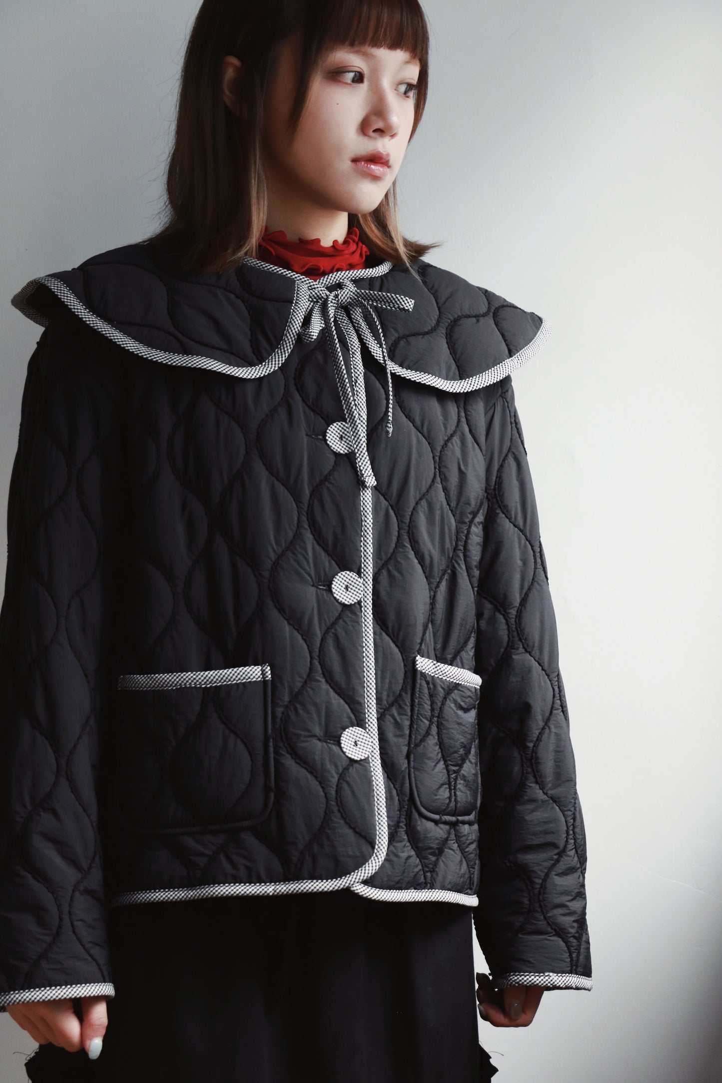Collar Padded Jacket (Black)