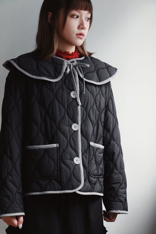 Collar Padded Jacket (Black)
