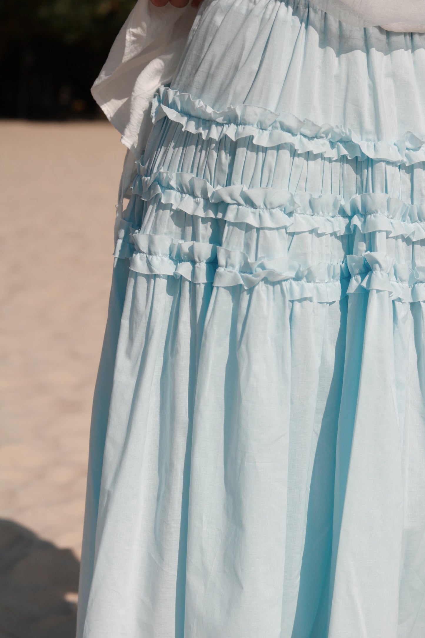 Doll Double Ruffle Skirt (Blue)
