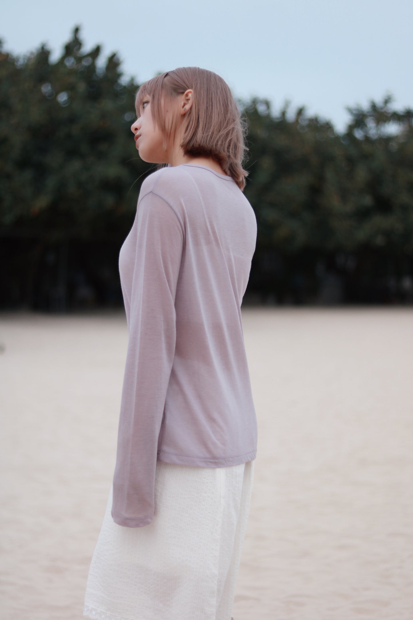 Spring Basic Top (Charcoal/Pink/Purple/White)