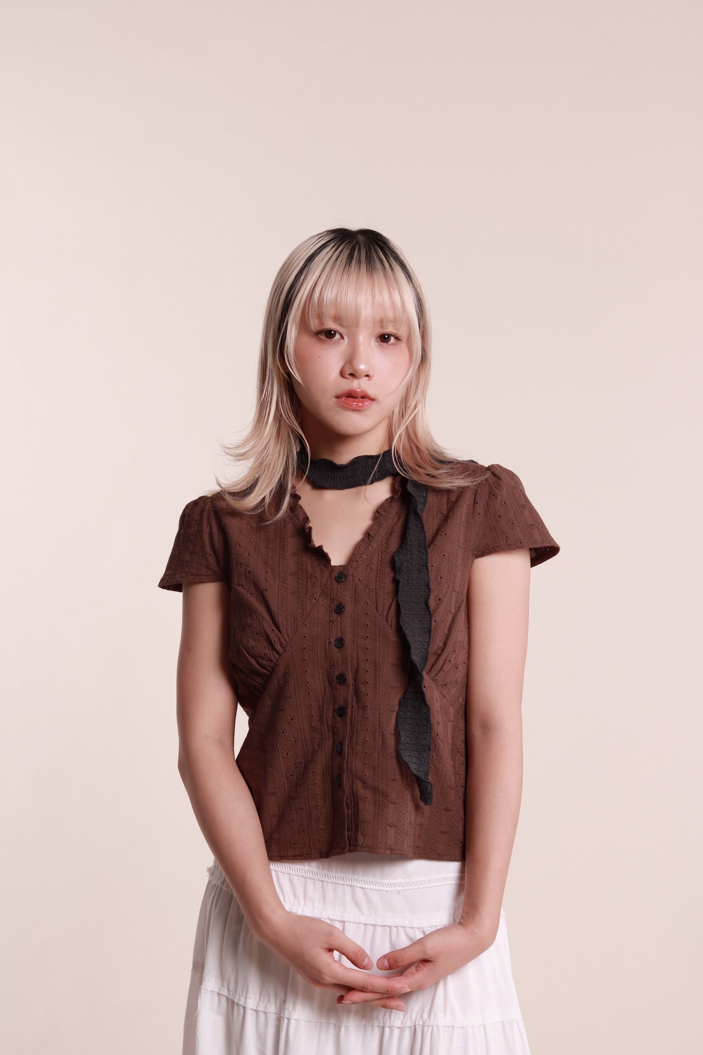 Lace Blouse (Brown)