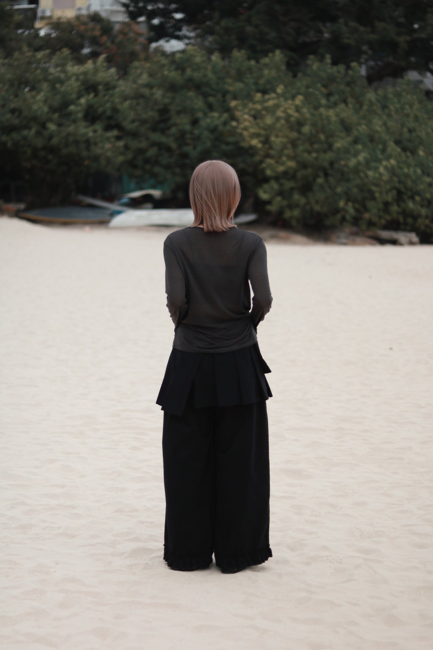 Layered Ruffle Pants (Black)
