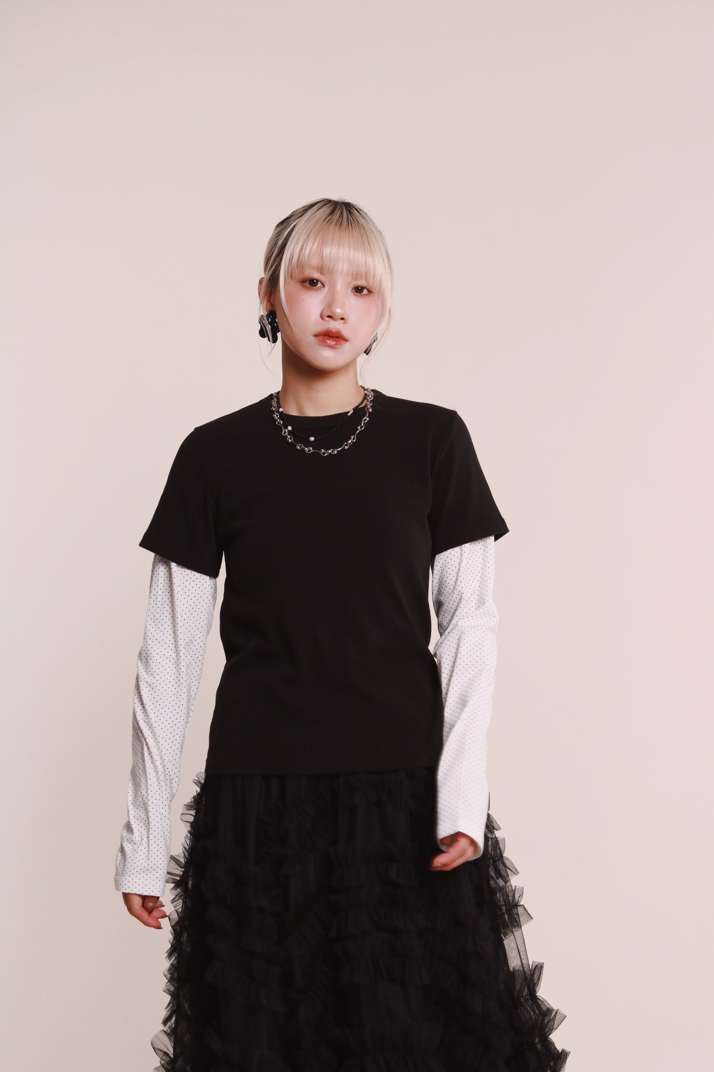 Layered Dot Top (White)