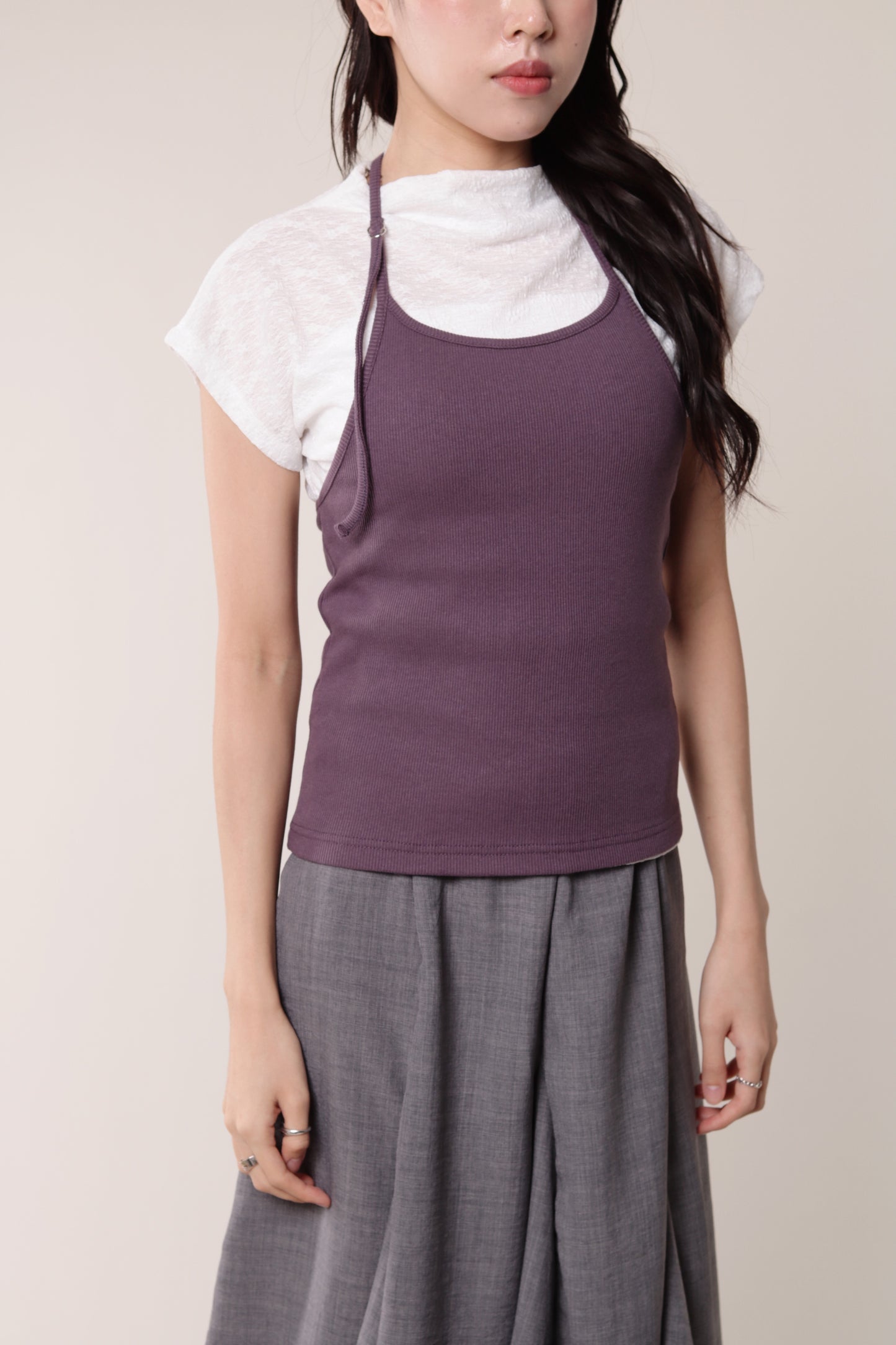 Slim Halter Top (Purple)