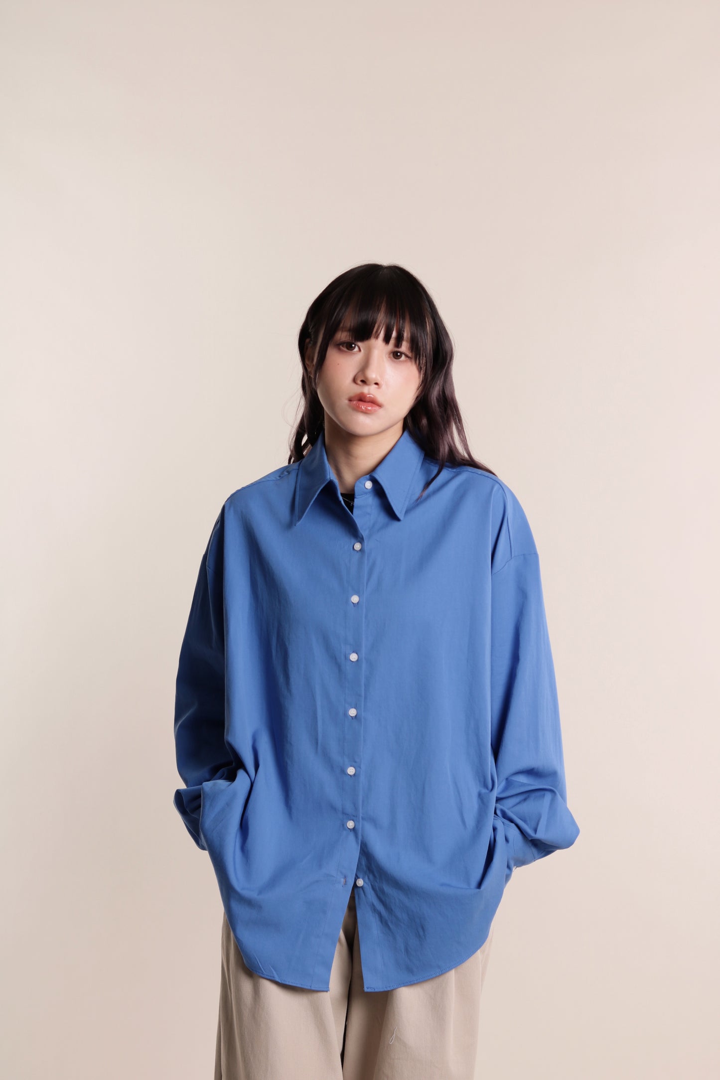 Oversized Boyfriend Shirt (Blue)