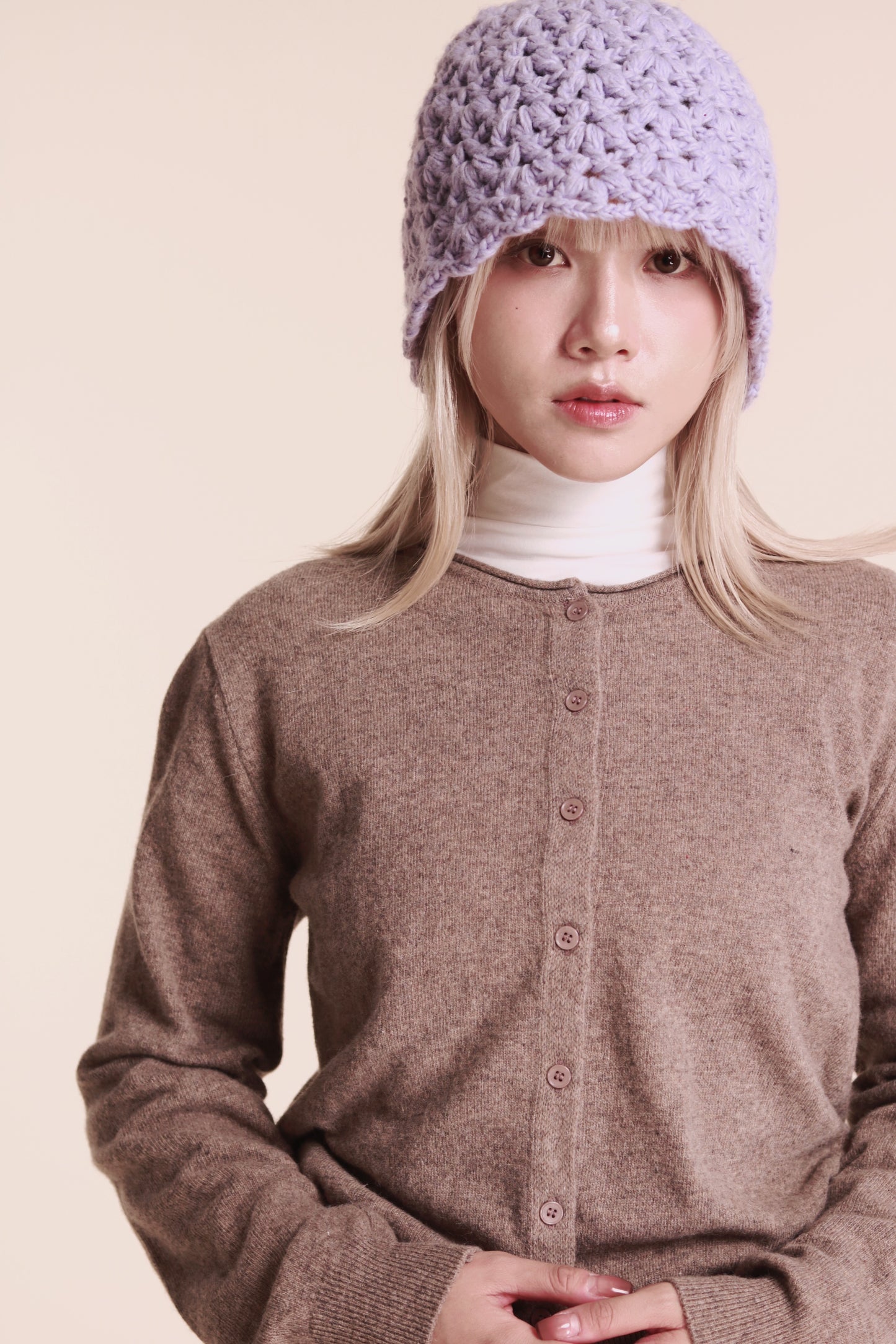 Knit Bucket Hat (Purple)