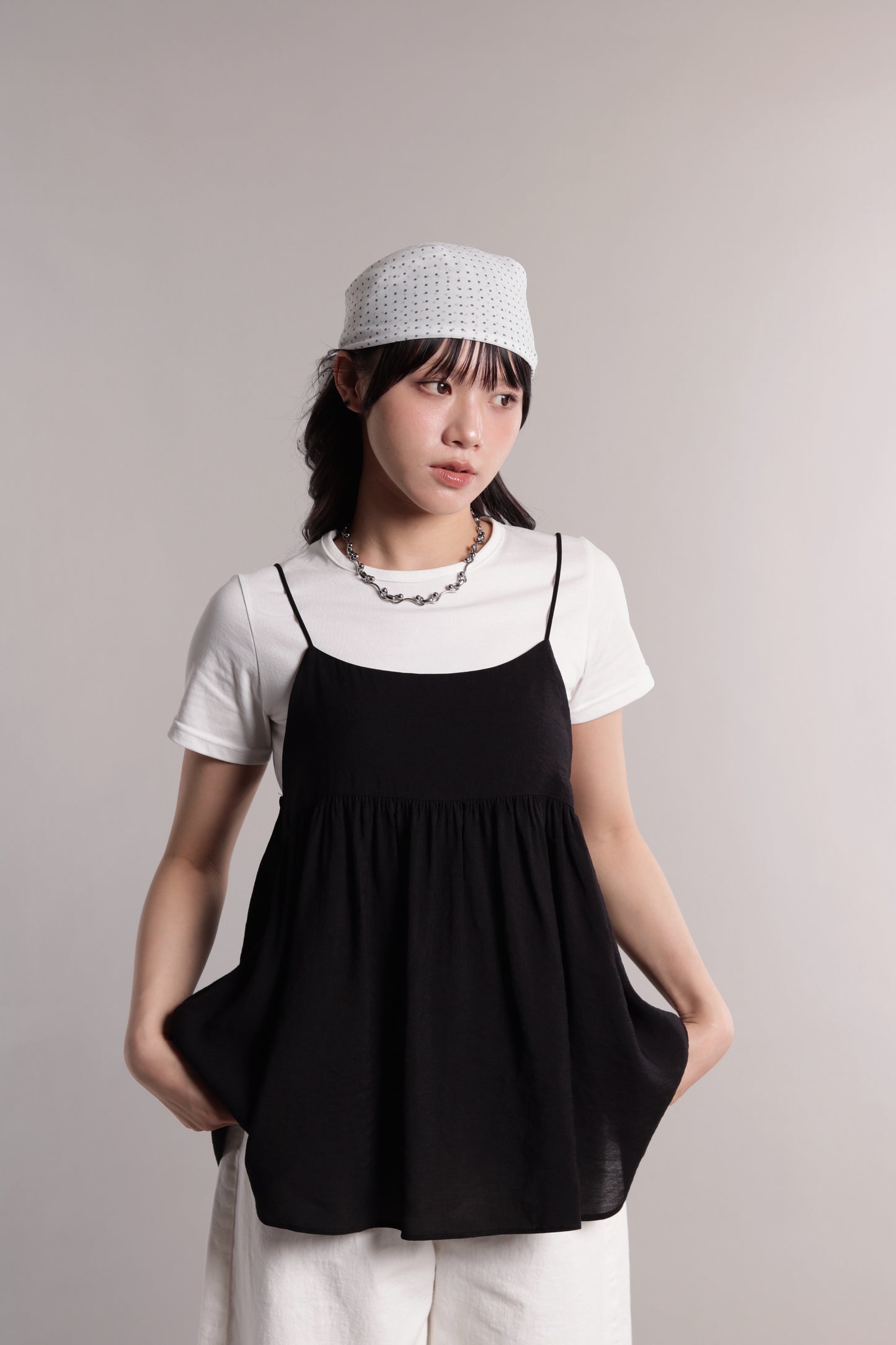 Polka Dot Scarf (White)