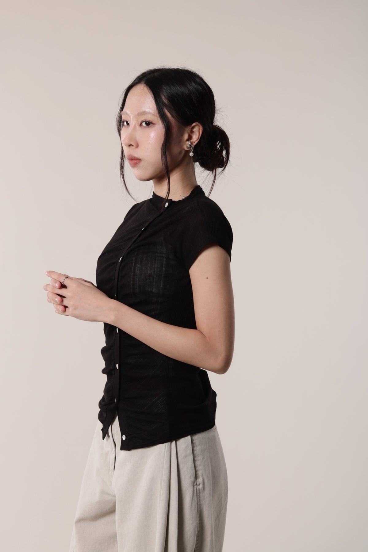 Sep Gathered Tee (Black)