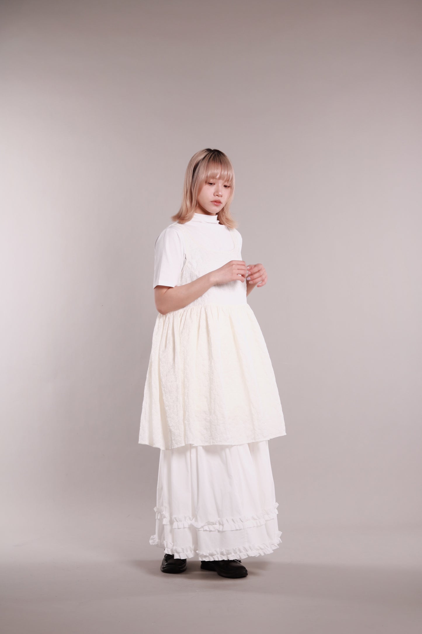 Mock Neck Tee (White)