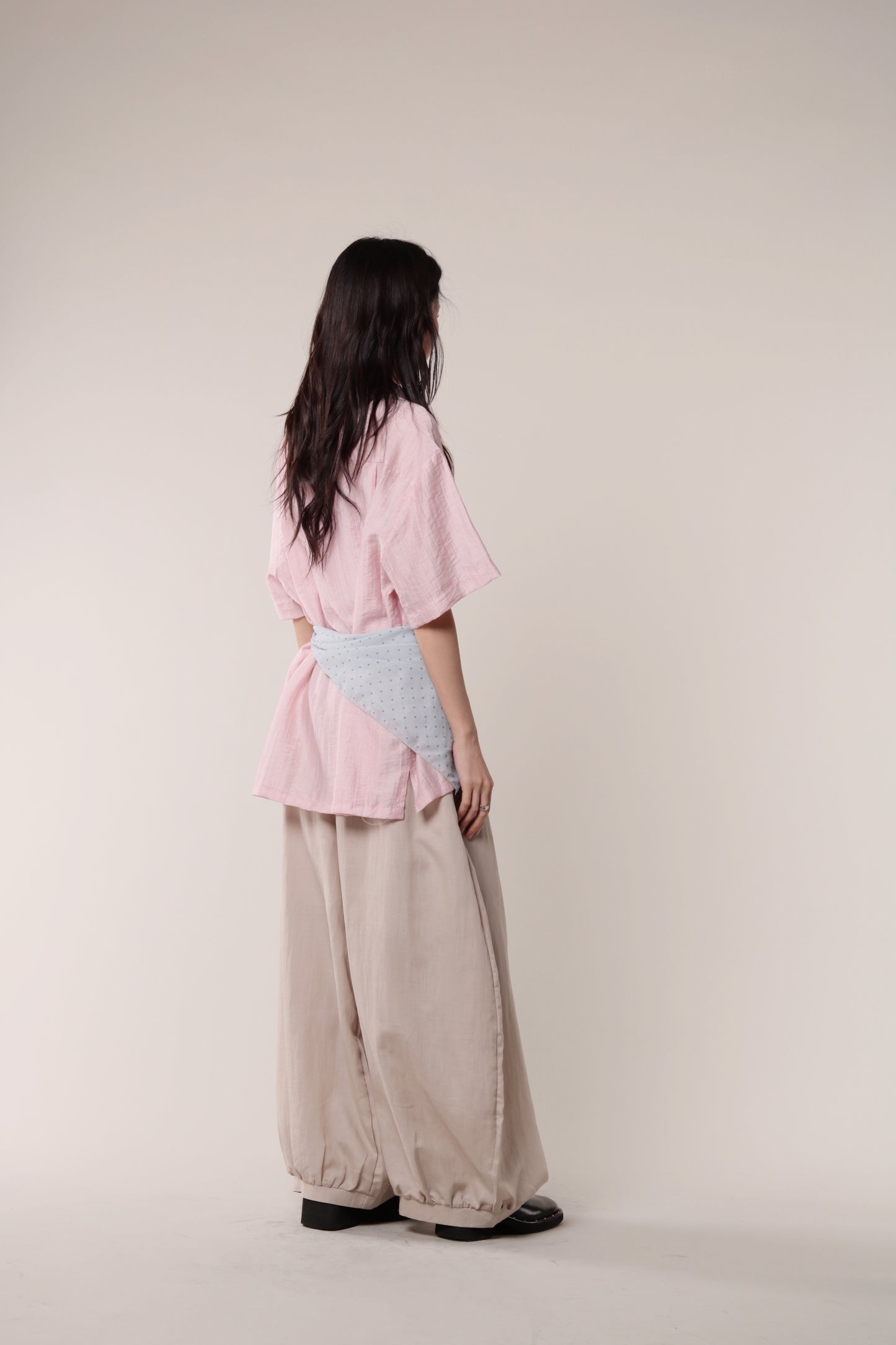 Linen Bubble Pants (Beige)