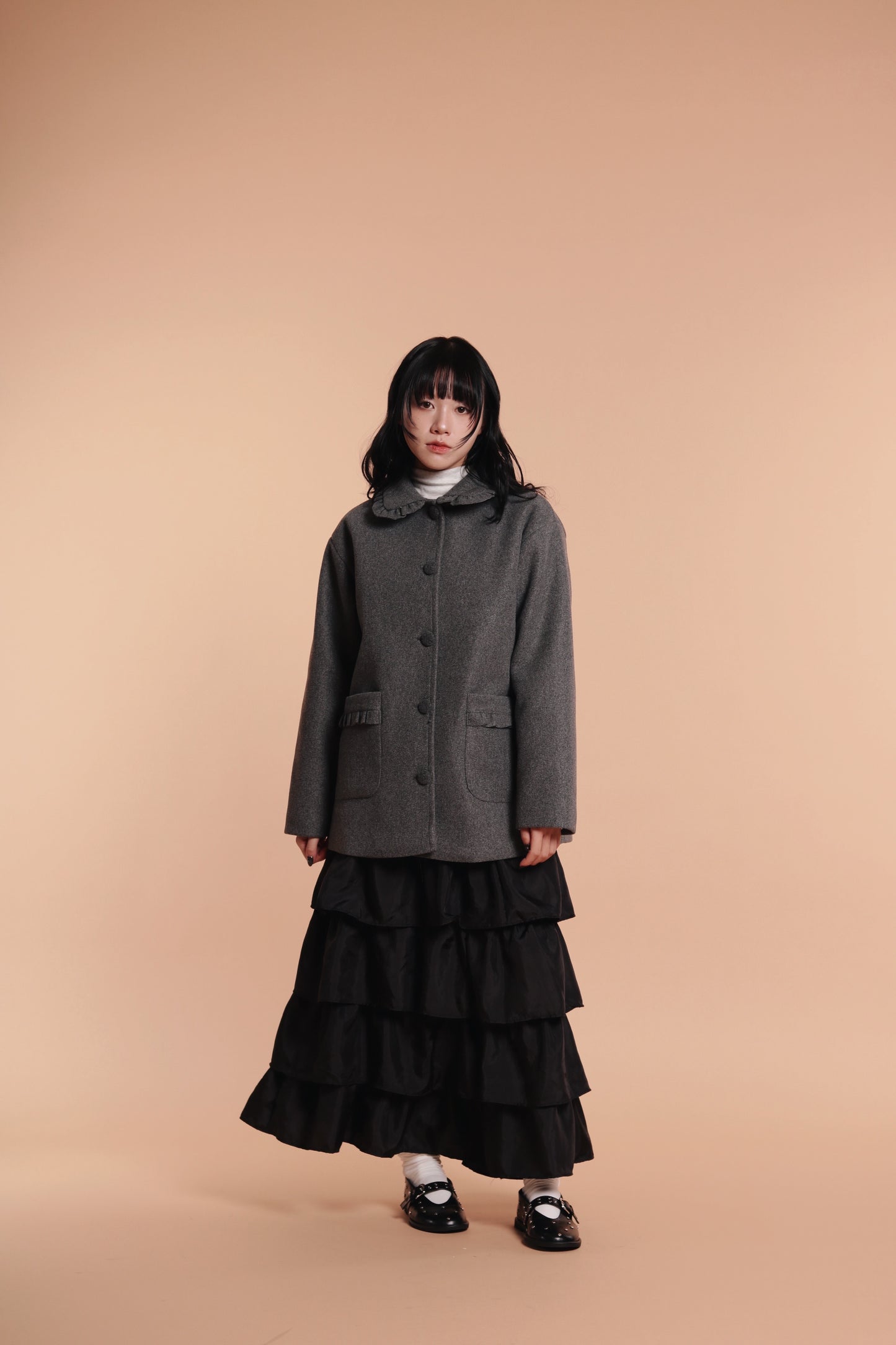Ruffle Tiered Skirt (Black)