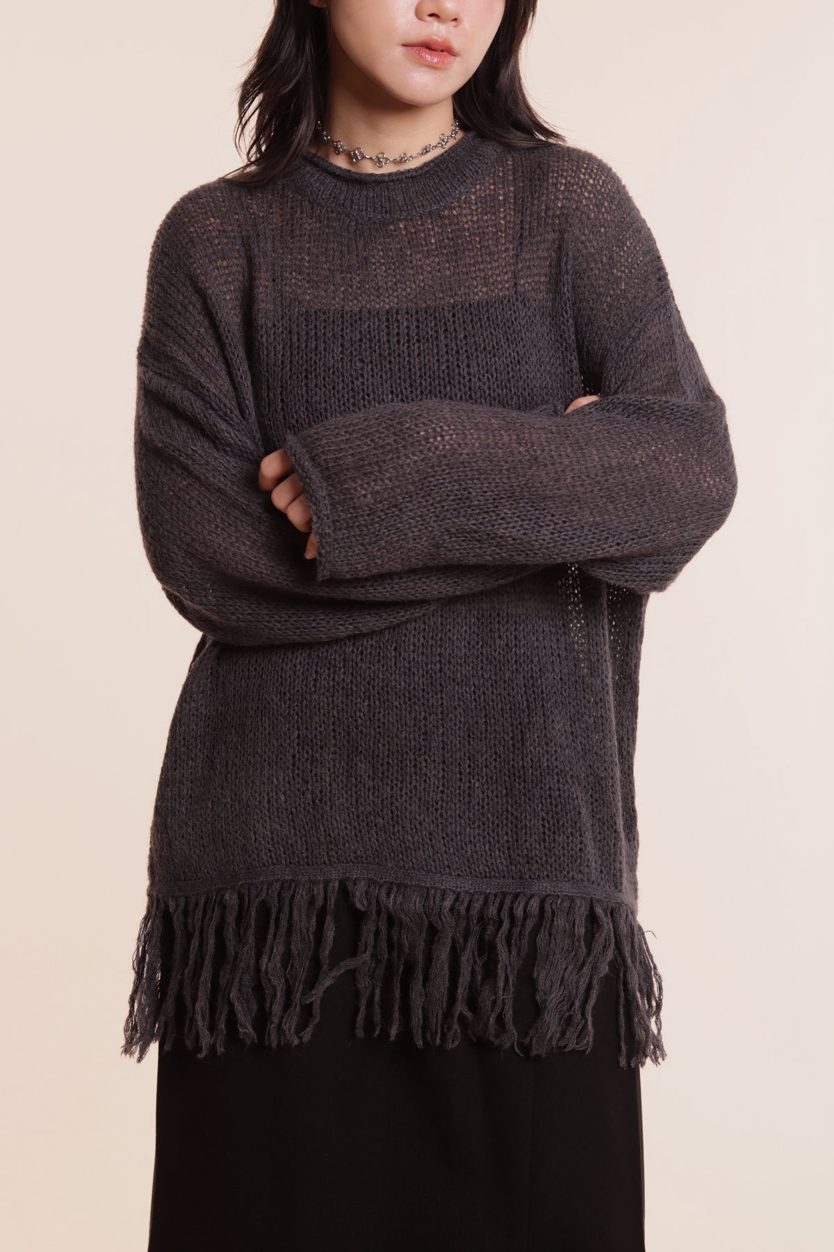 Soso Knit Top (Charcoal)